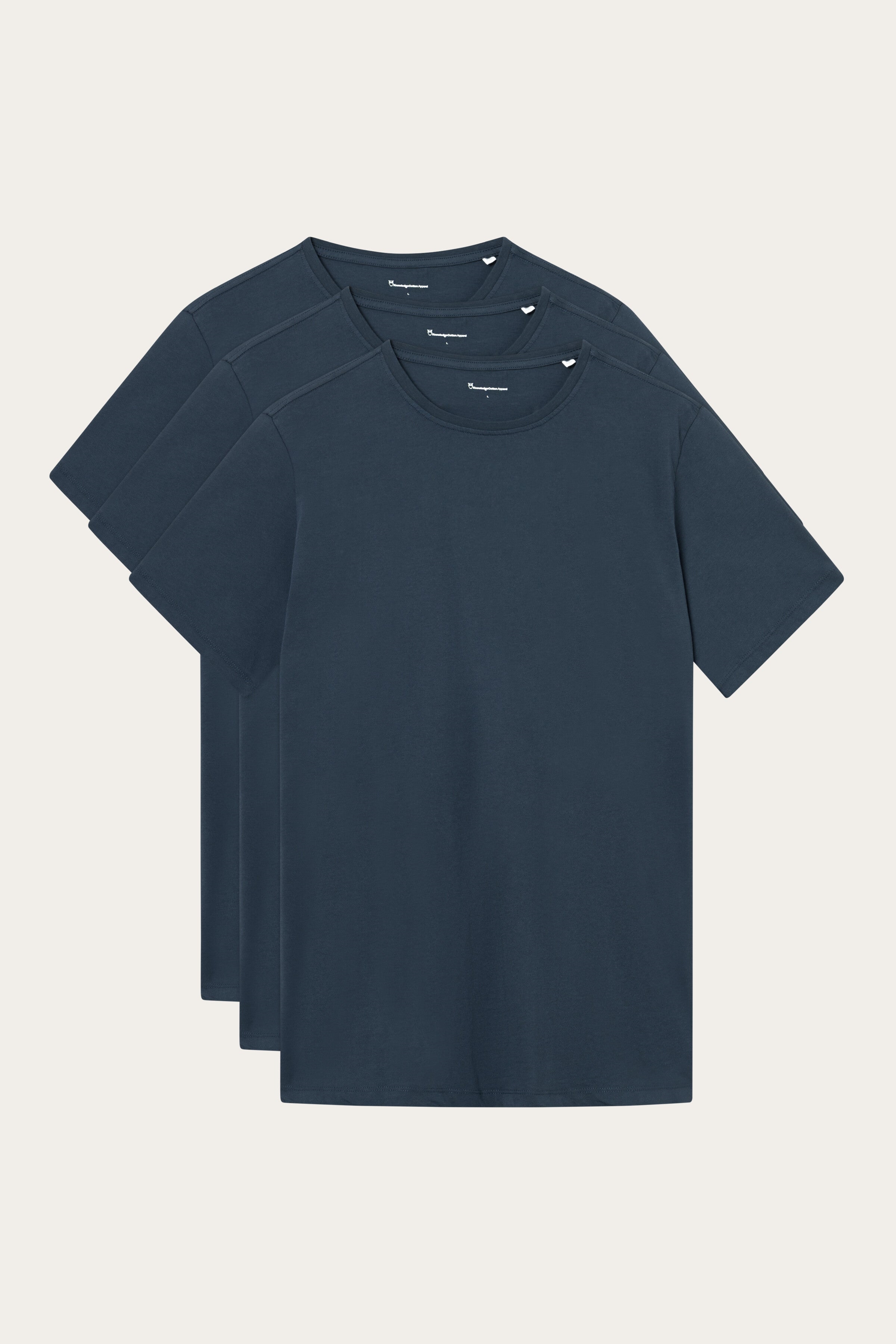 KnowledgeCotton Apparel Herren vegan 3er-Pack T-Shirts Insgesamt Eclipse