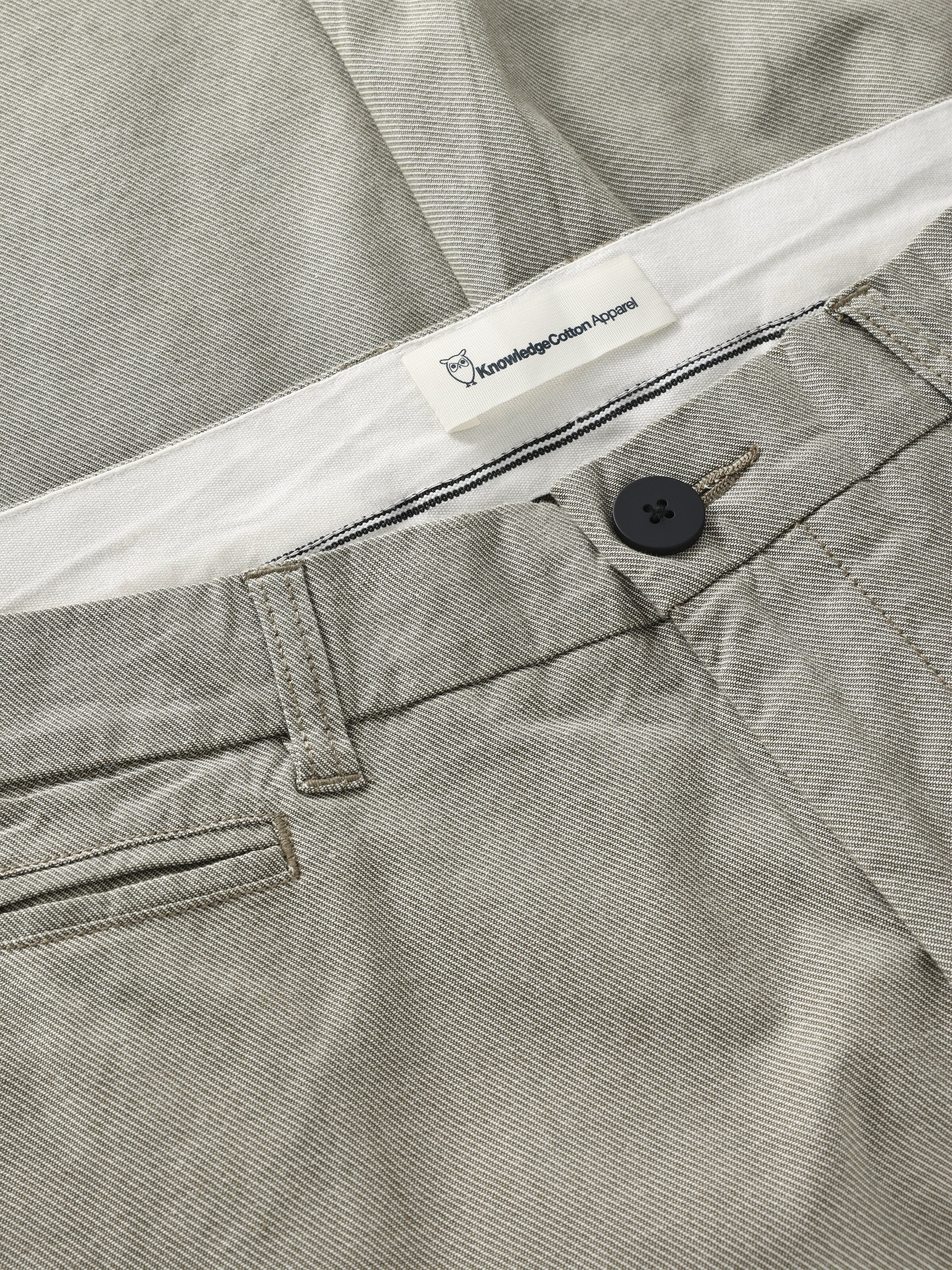 KnowledgeCotton Apparel men vegan Pants Chuck Regular Twill Burned Olive