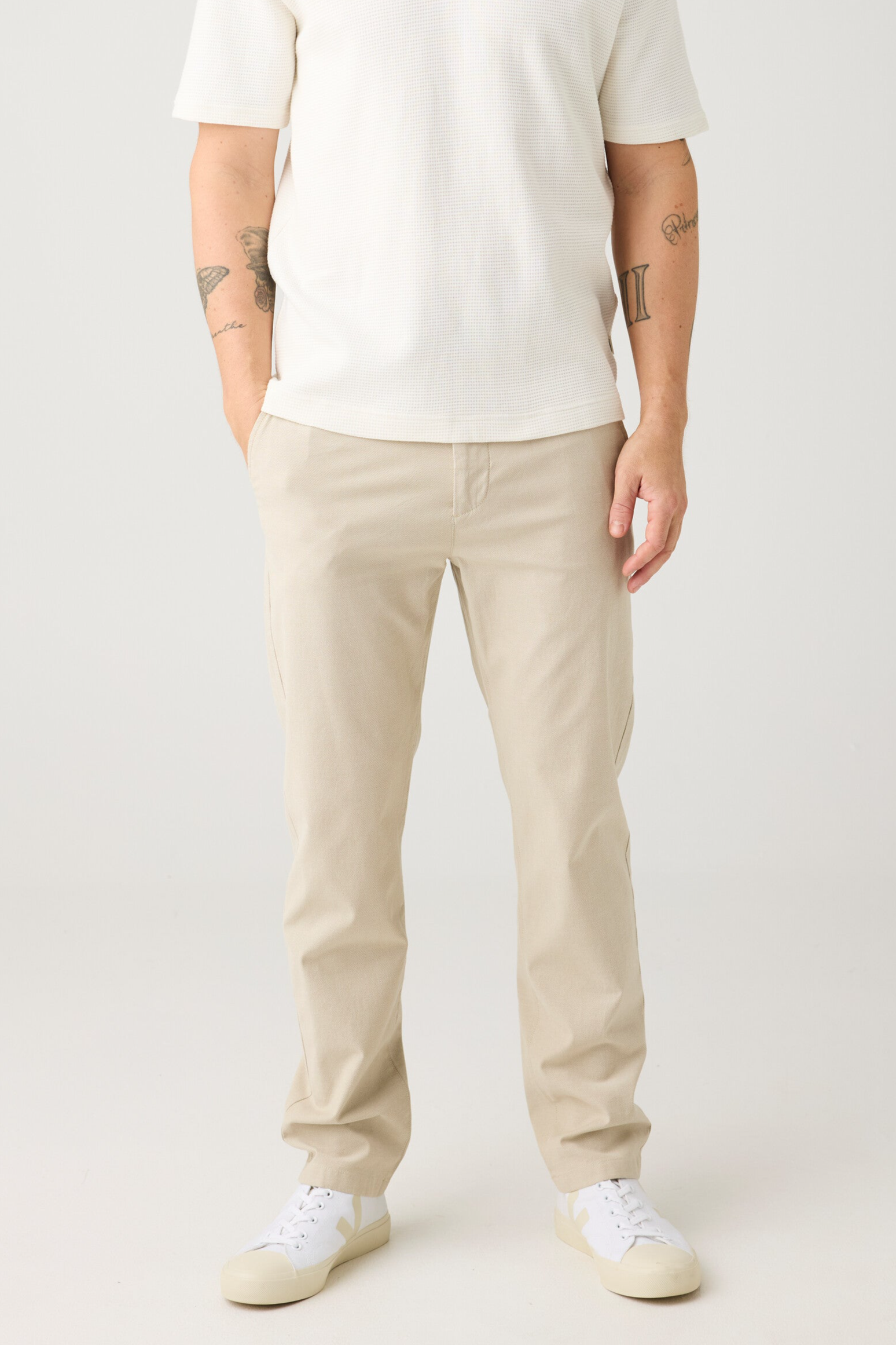 KnowledgeCotton Apparel Herren vegan Hose Chuck Regular Twill Beige