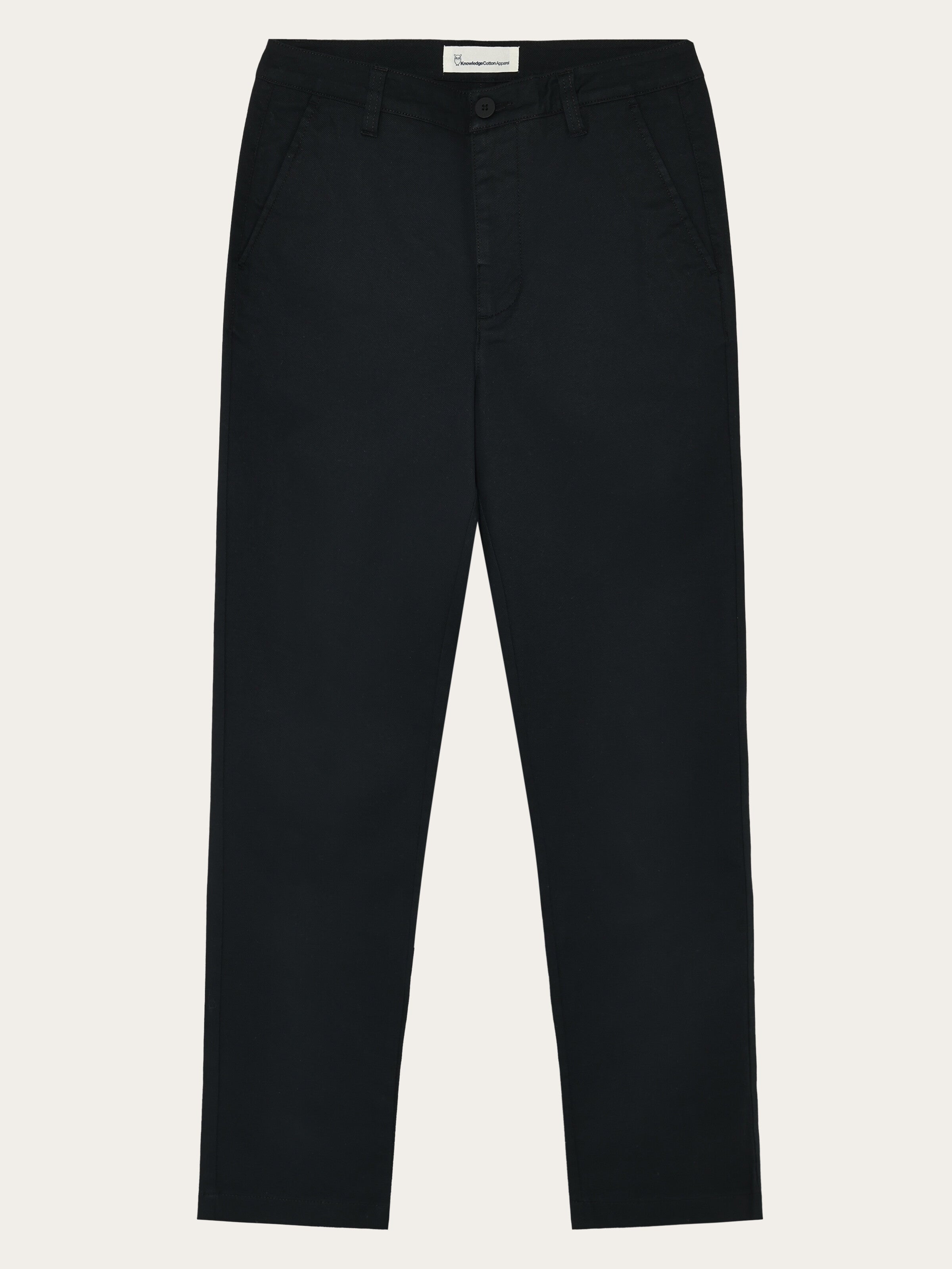 KnowledgeCotton Apparel womens vegan Pants Iris Slim Pique Black Jet