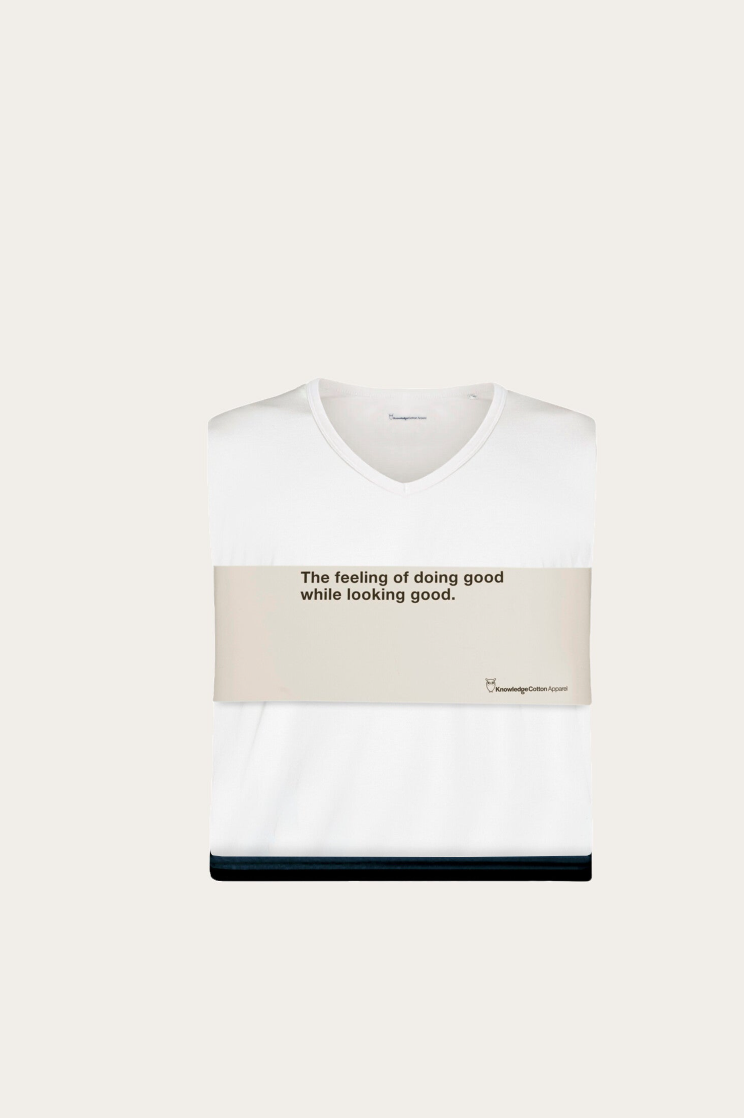 KnowledgeCotton Apparel Herren vegan 3er-Pack T-Shirts Regular-Passform V-Ausschnitt, Schwarz/Wei&Atilde;Ÿ