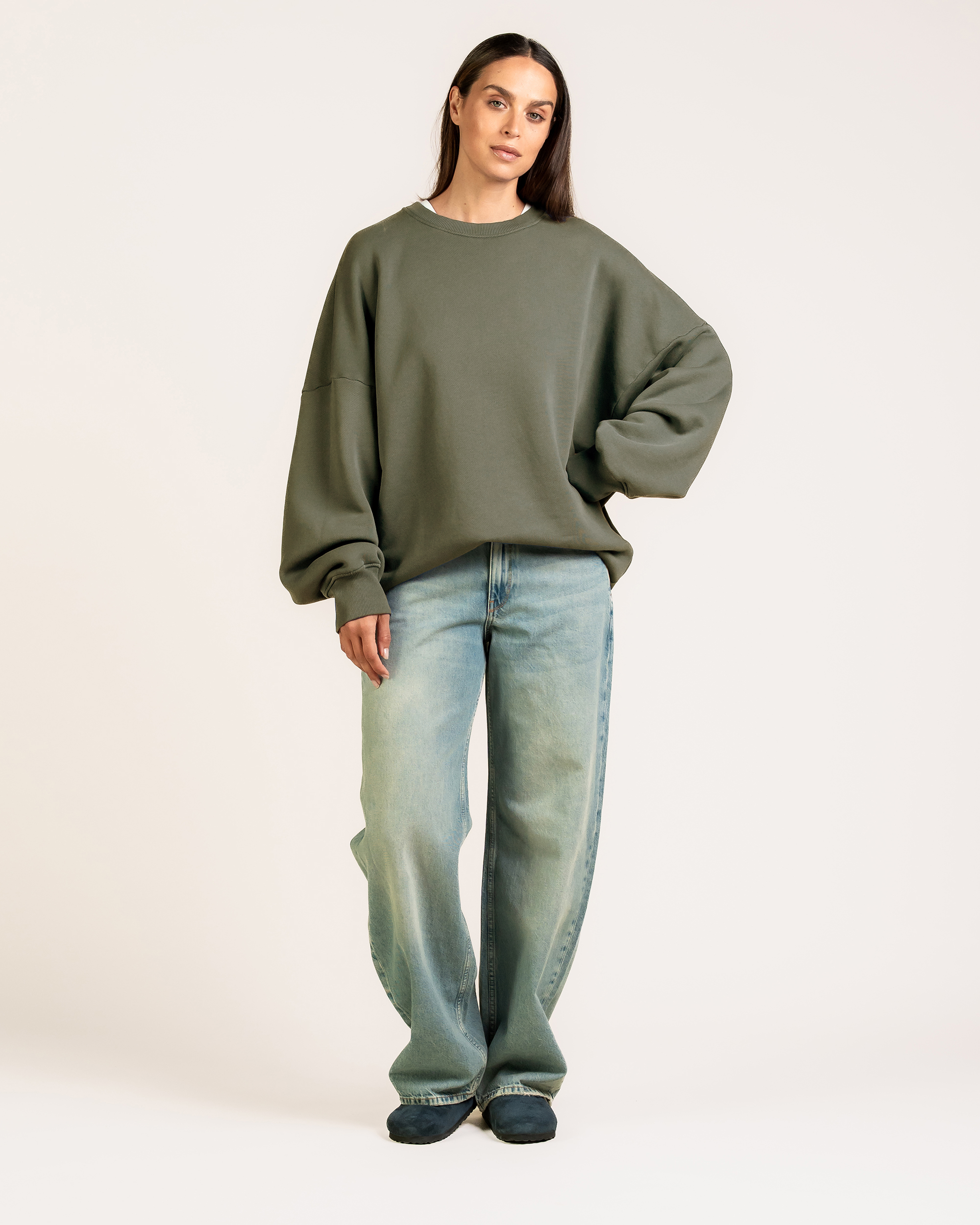 Kuyichi womens vegan Sweater Janet Moss Green
