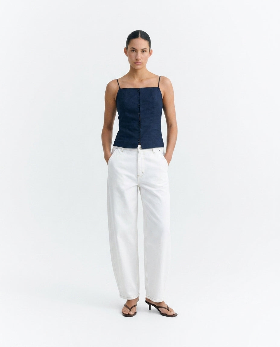 Thinking MU womens vegan Pants Marissa Barrel White