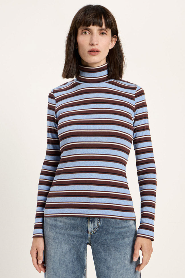 Lanius womens vegan Top Coltrui Chocolate Multicolour