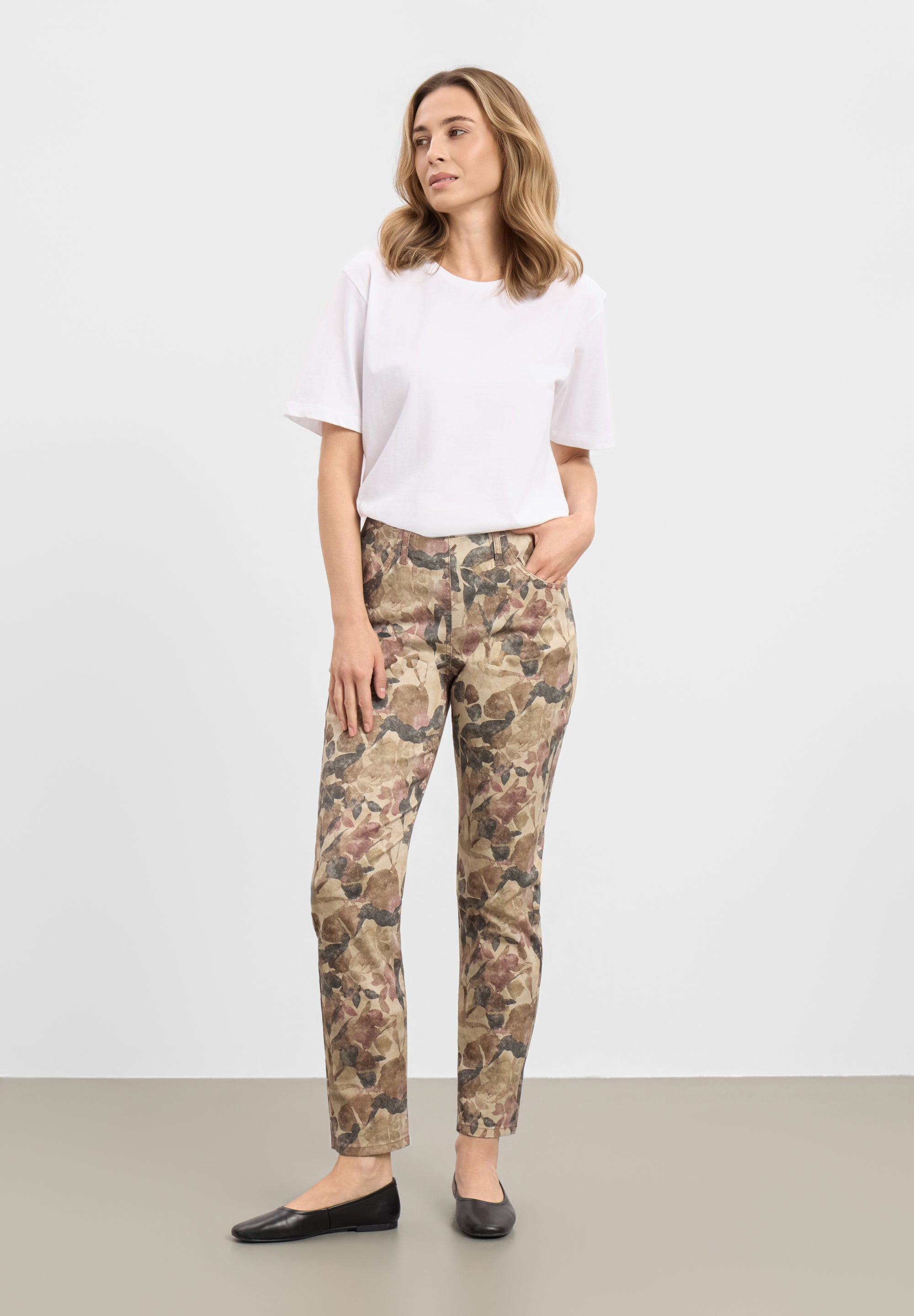 LAURIE womens vegan Pants Kelly Regular Sl Plum Botany Print