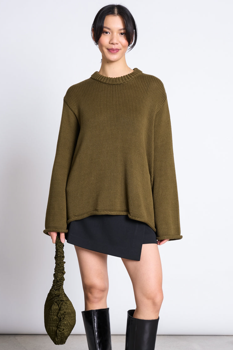 JAN 'N JUNE womens vegan Jumper Sona Woody Olive