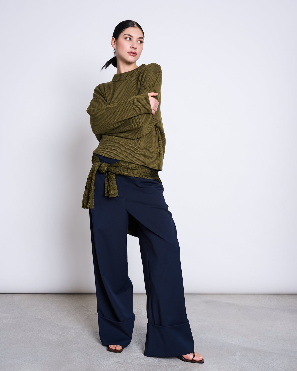 JAN 'N JUNE womens vegan Jumper Yagmur Woody Olive