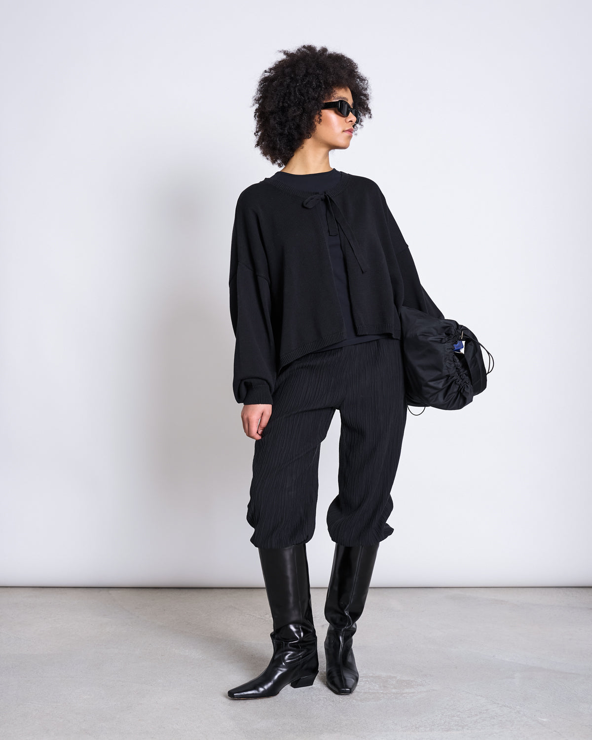 JAN 'N JUNE womens vegan Cardigan Loose Tie Zea Black