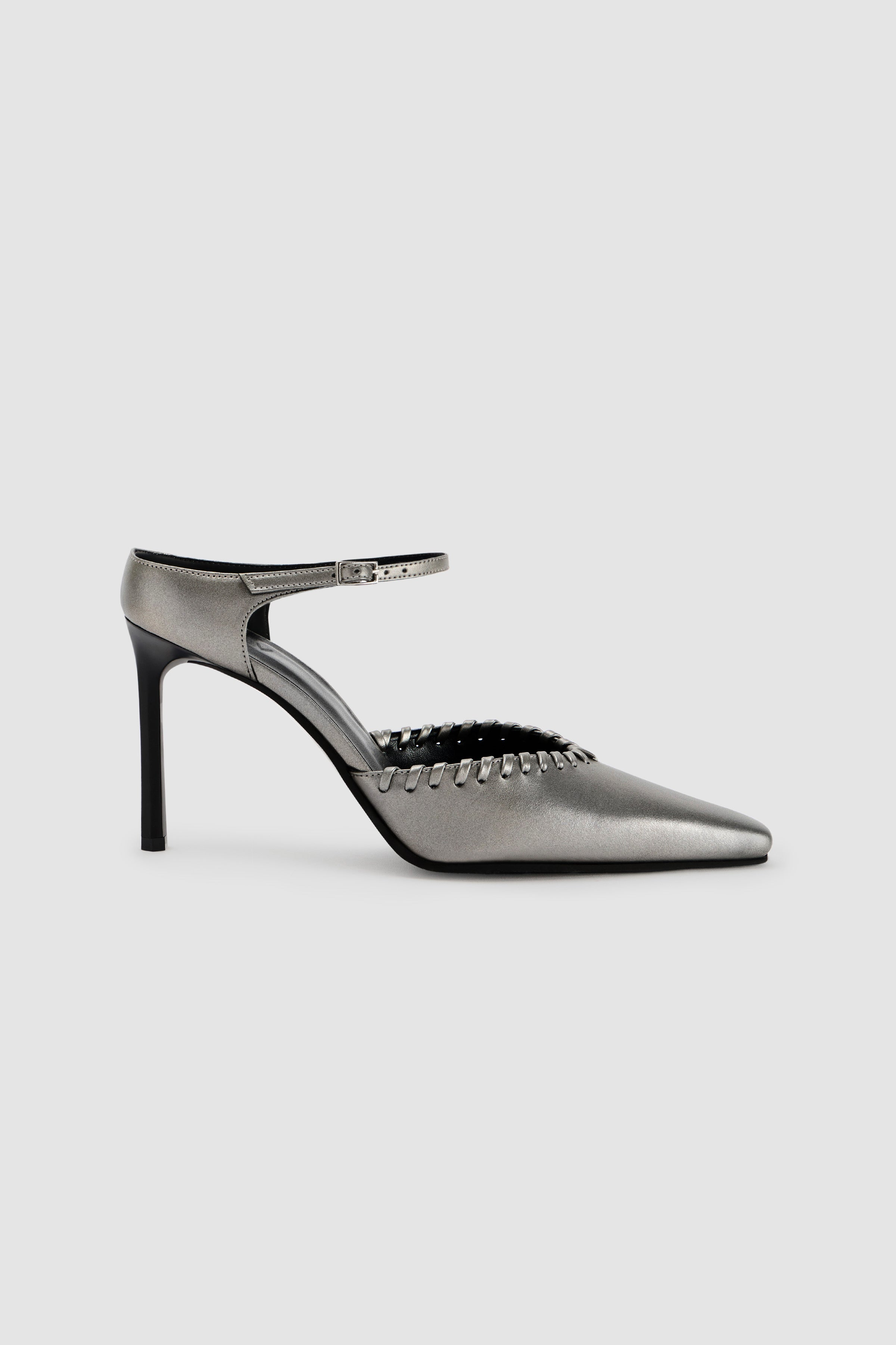 Prev womens vegan Heels Grace Chrome Grey