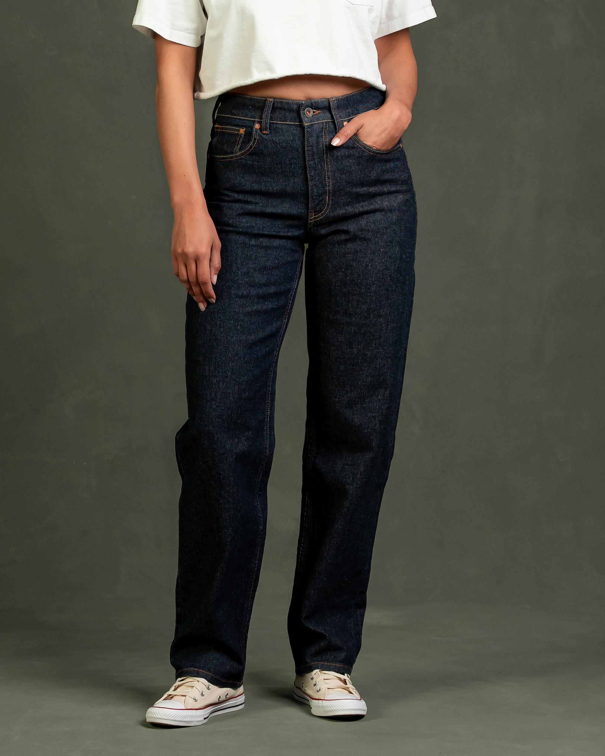 Kuyichi womens vegan Jeans Lola Mom Rinse