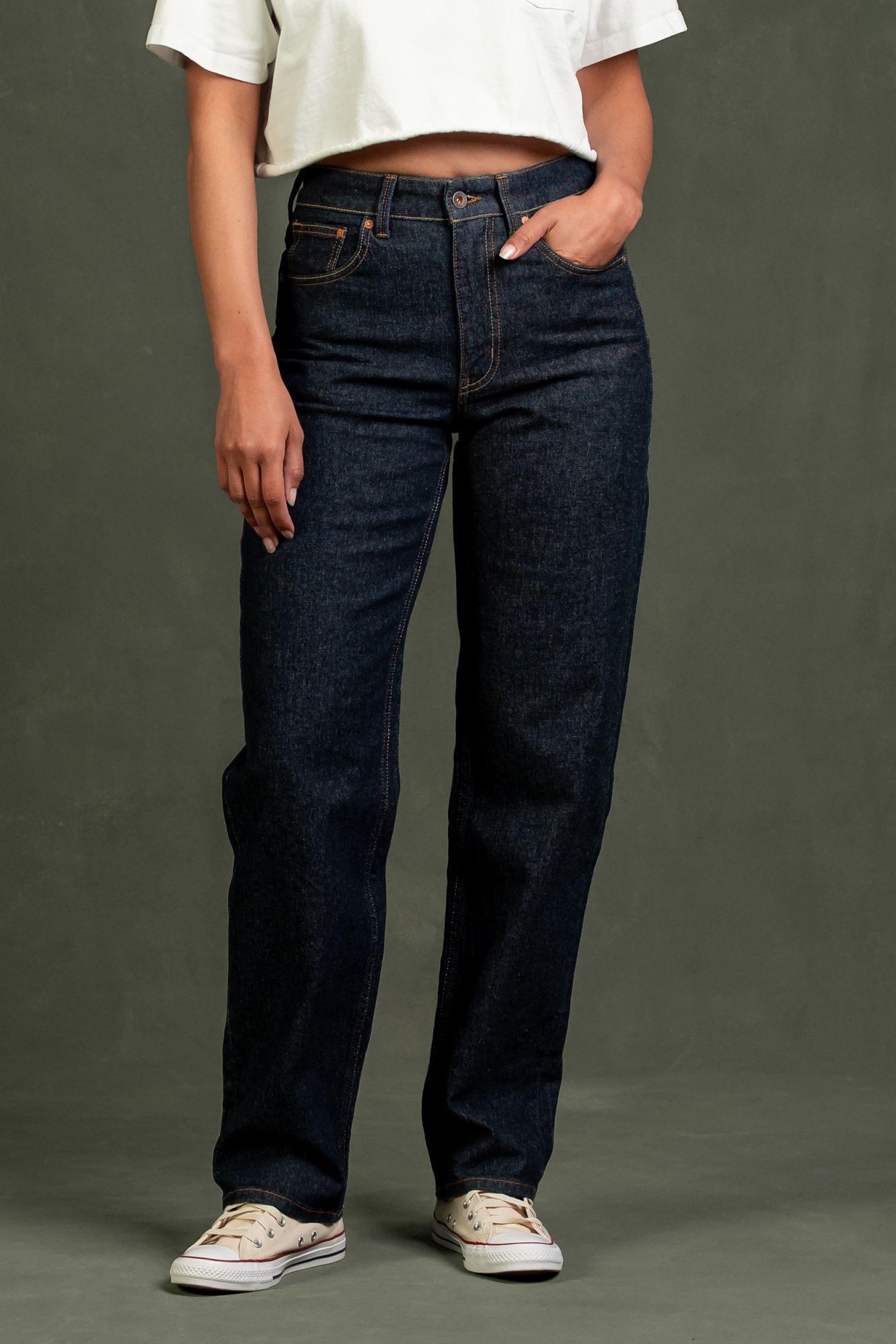 Kuyichi womens vegan Jeans Lola Mom Rinse