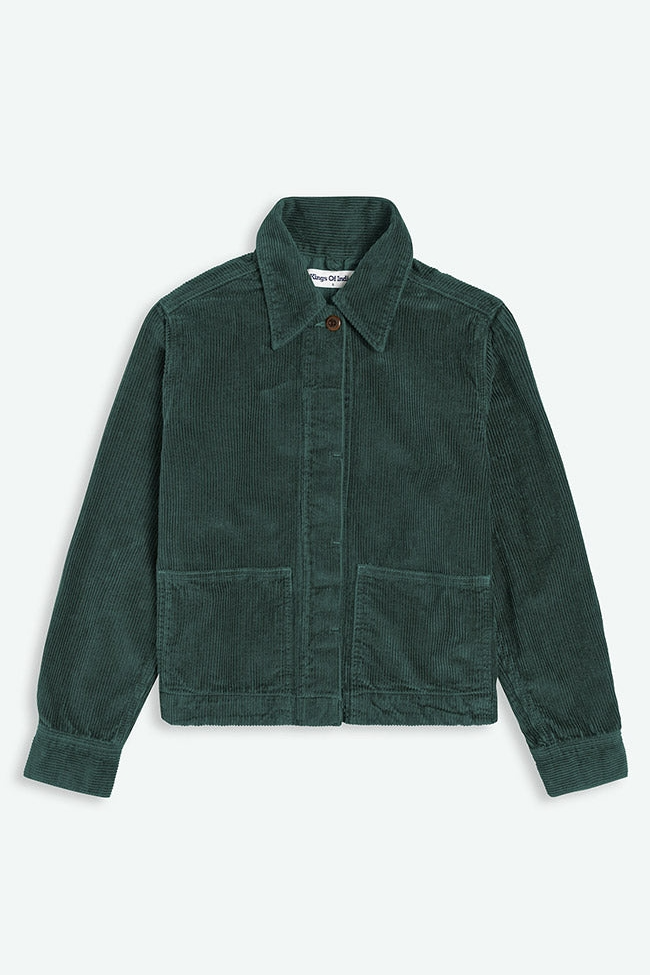 Kings of Indigo Damen vegan Jacke Ota Cord DunkelgrÃ¼n
