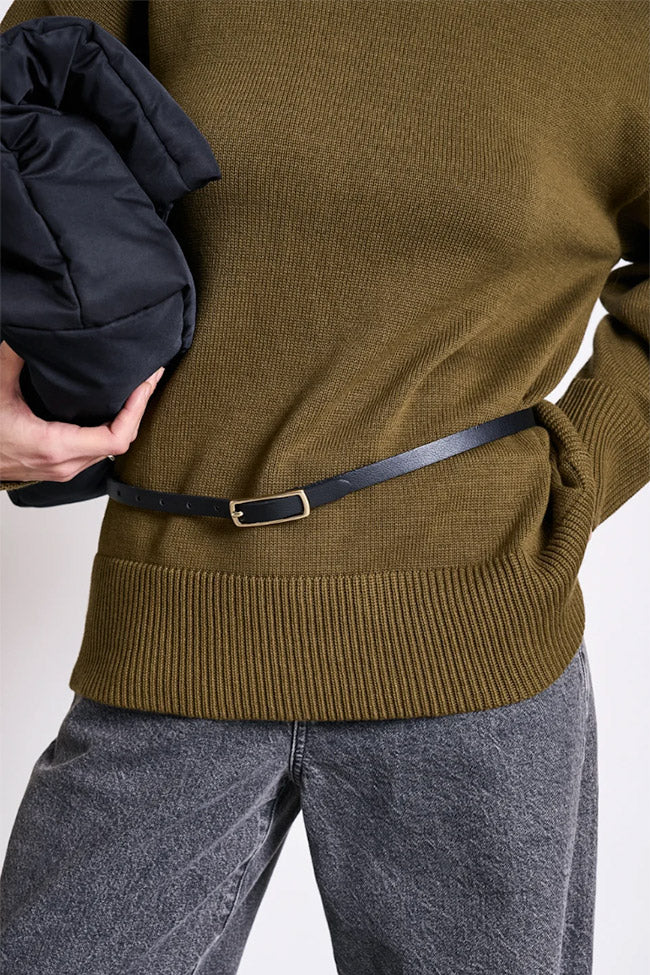 JAN 'N JUNE womens vegan Belt Nyby Black/ Gold