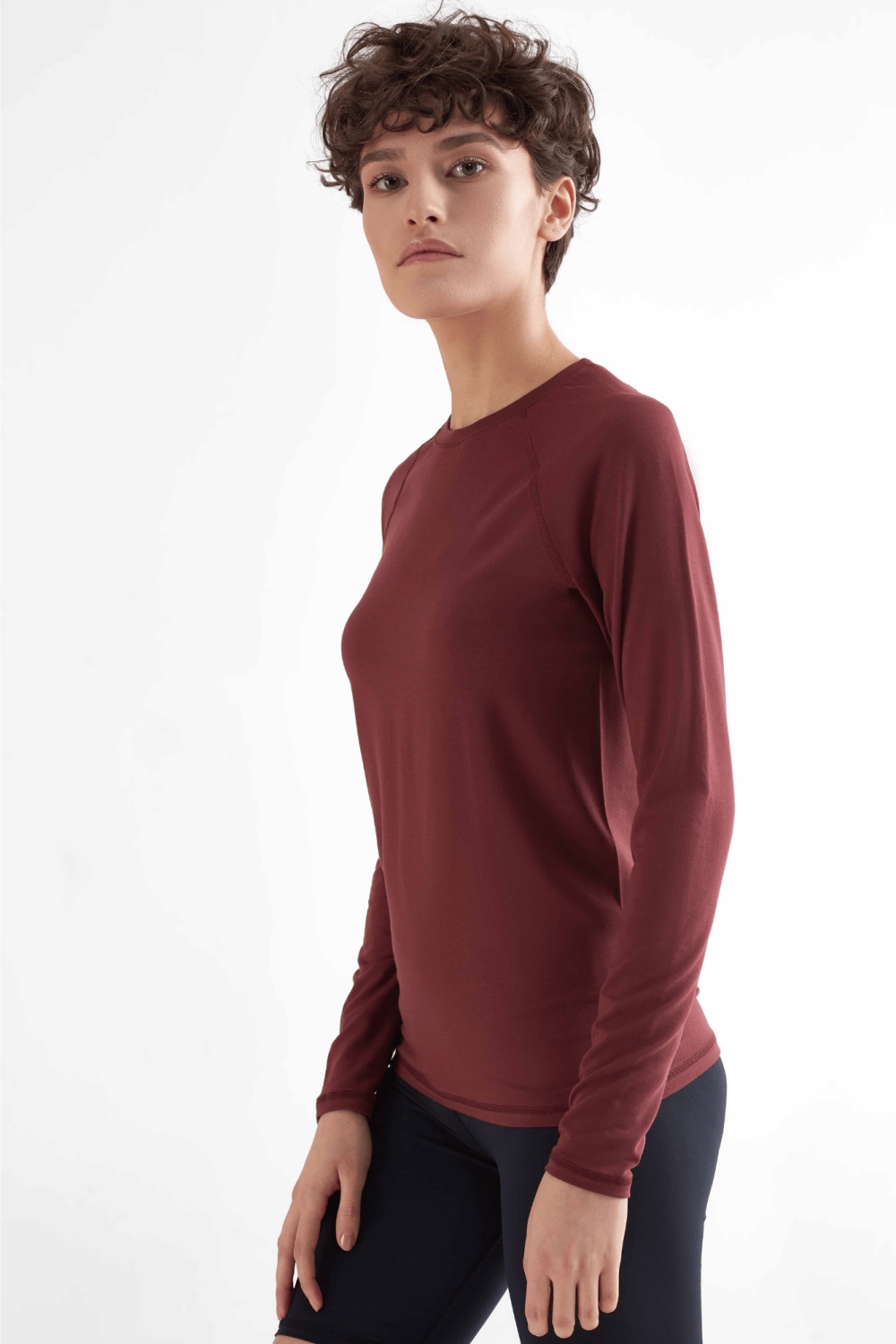 True North womens vegan T-Shirt Longsleeve Burgundy