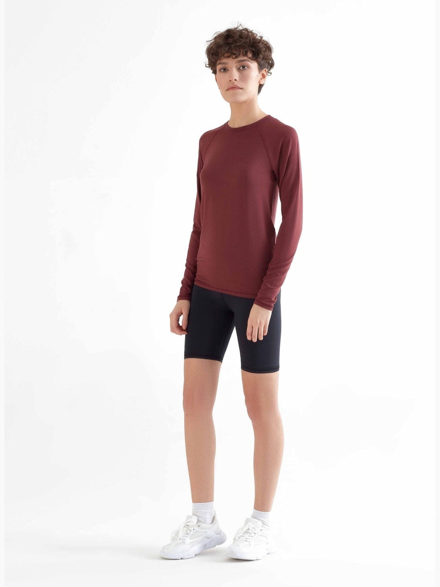 True North womens vegan T-Shirt Longsleeve Burgundy