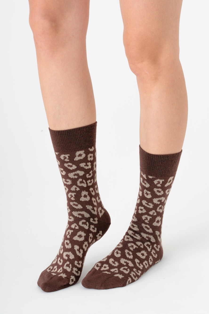 Evermind womens vegan Multipack 6x Socks Leo Unisex Coffee Sand