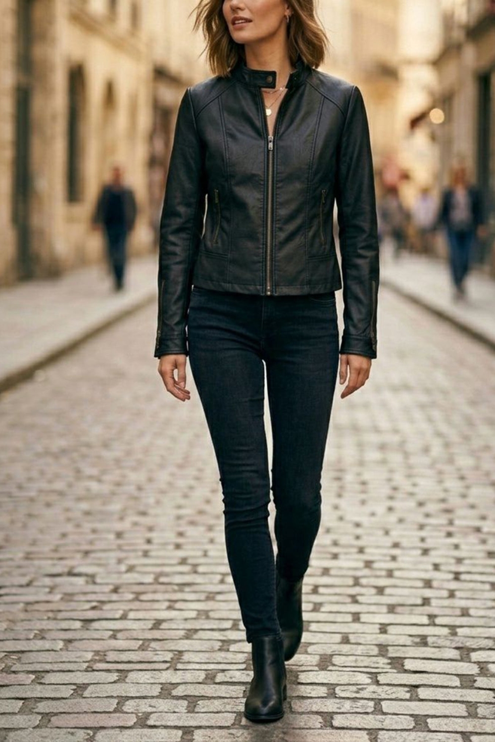 Image of Will's Vegan Store dames vegan Motorjack Vegan Leer Zwart