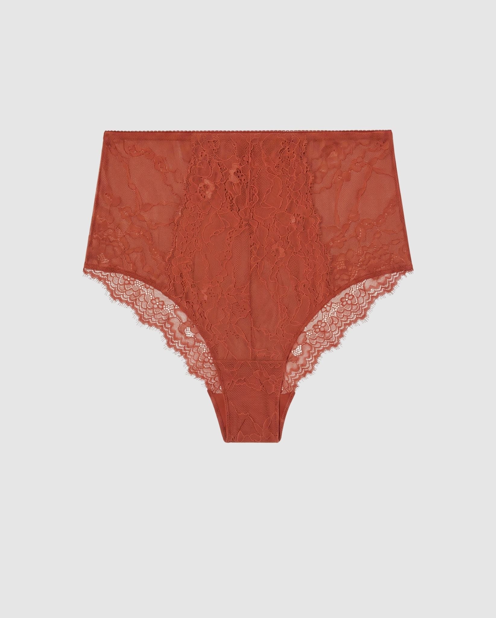 Understatement womens vegan Briefs Lace Highwaist Rust