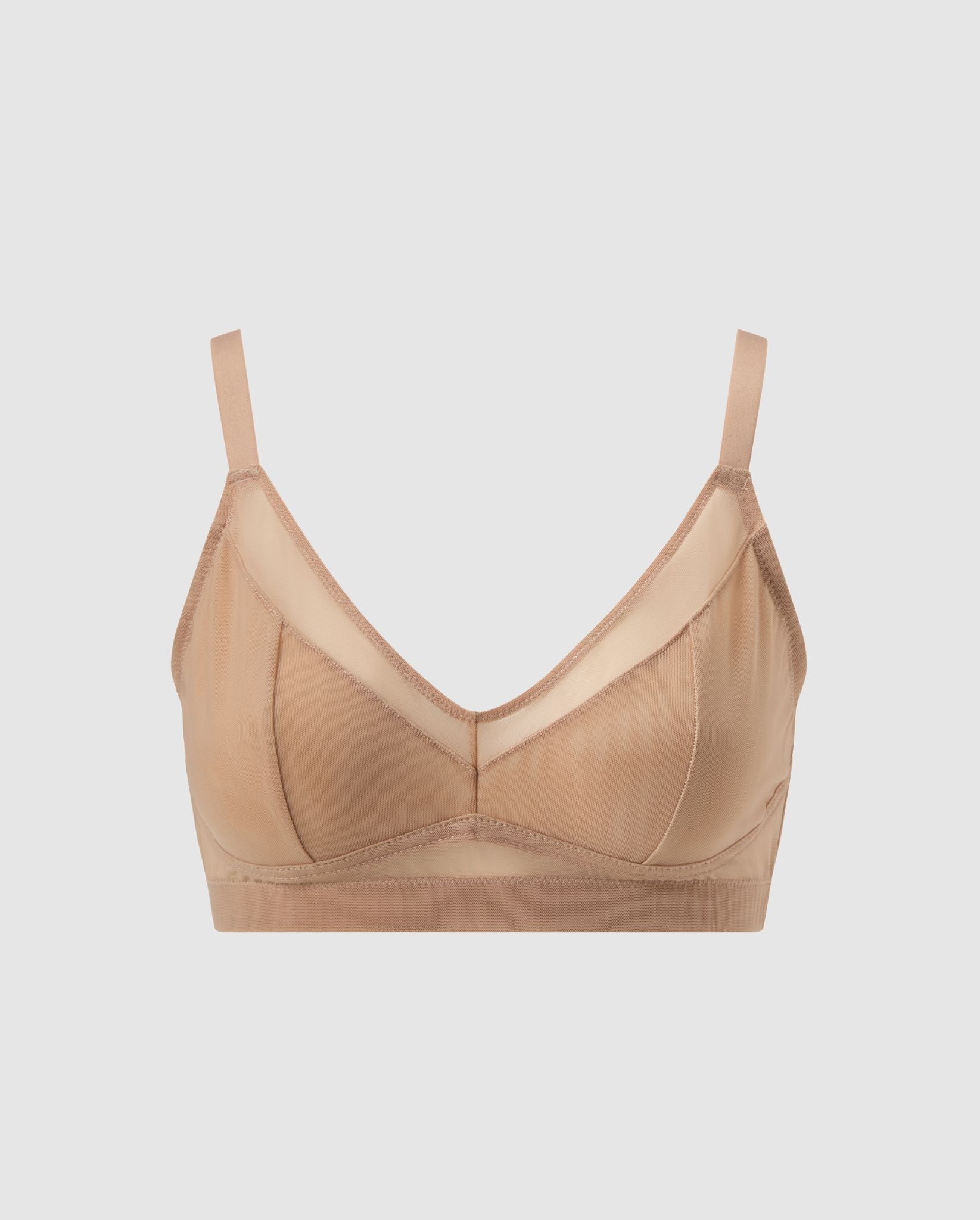 Understatement womens vegan Bra Mesh Support Plus Warm Beige