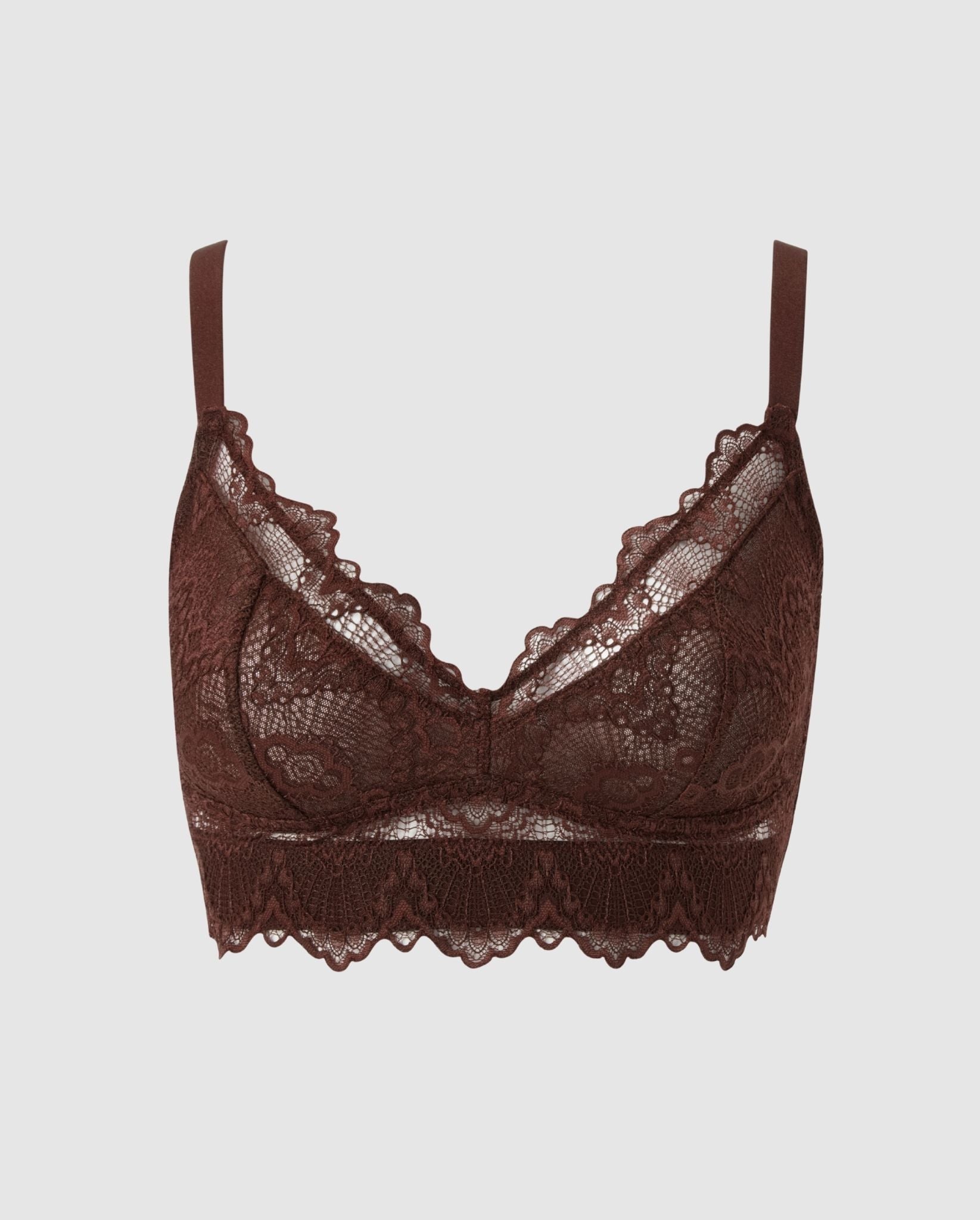 Understatement womens vegan Bra Lace Support Plus Coffee