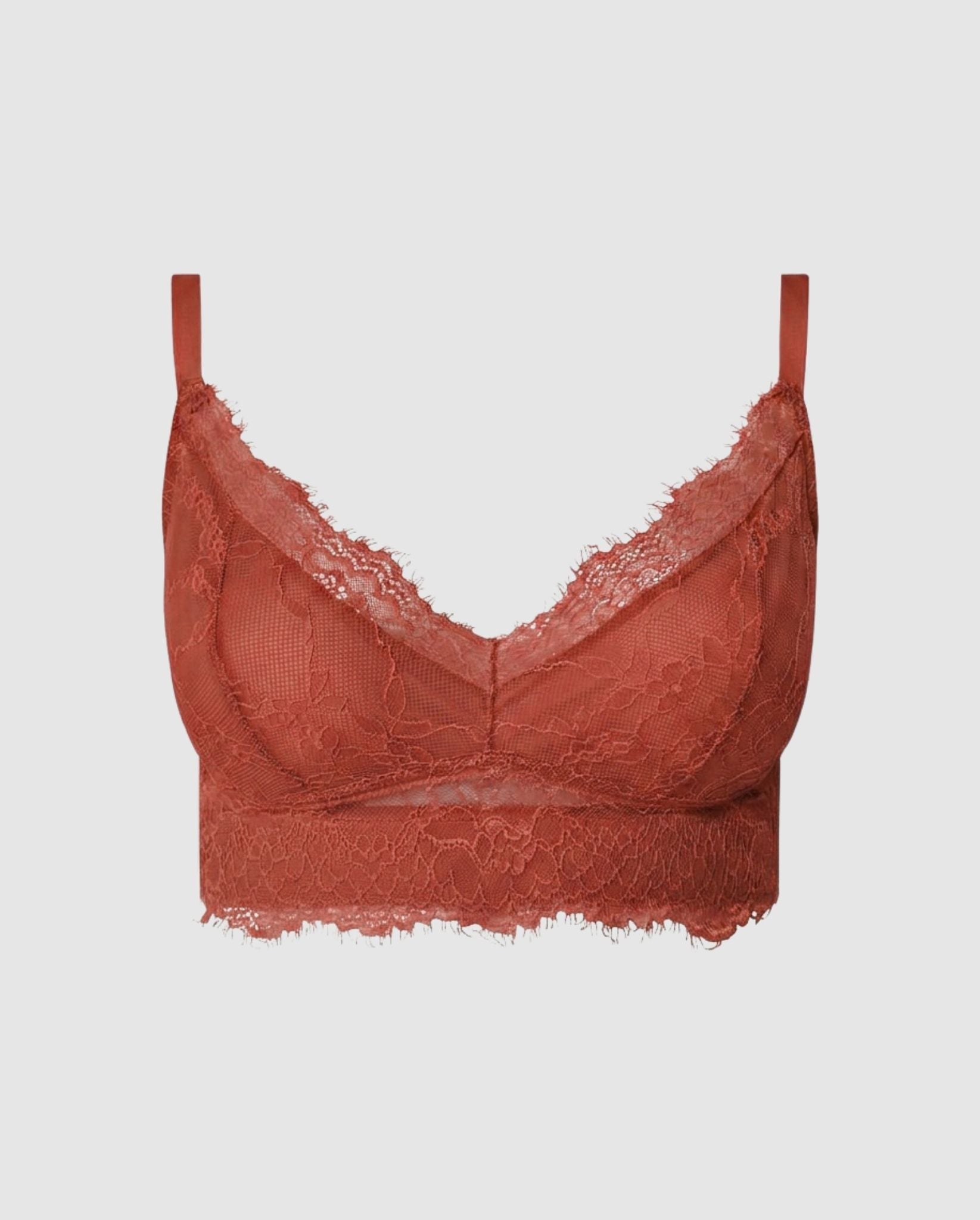 Understatement womens vegan Bra Lace Support Plus Rust