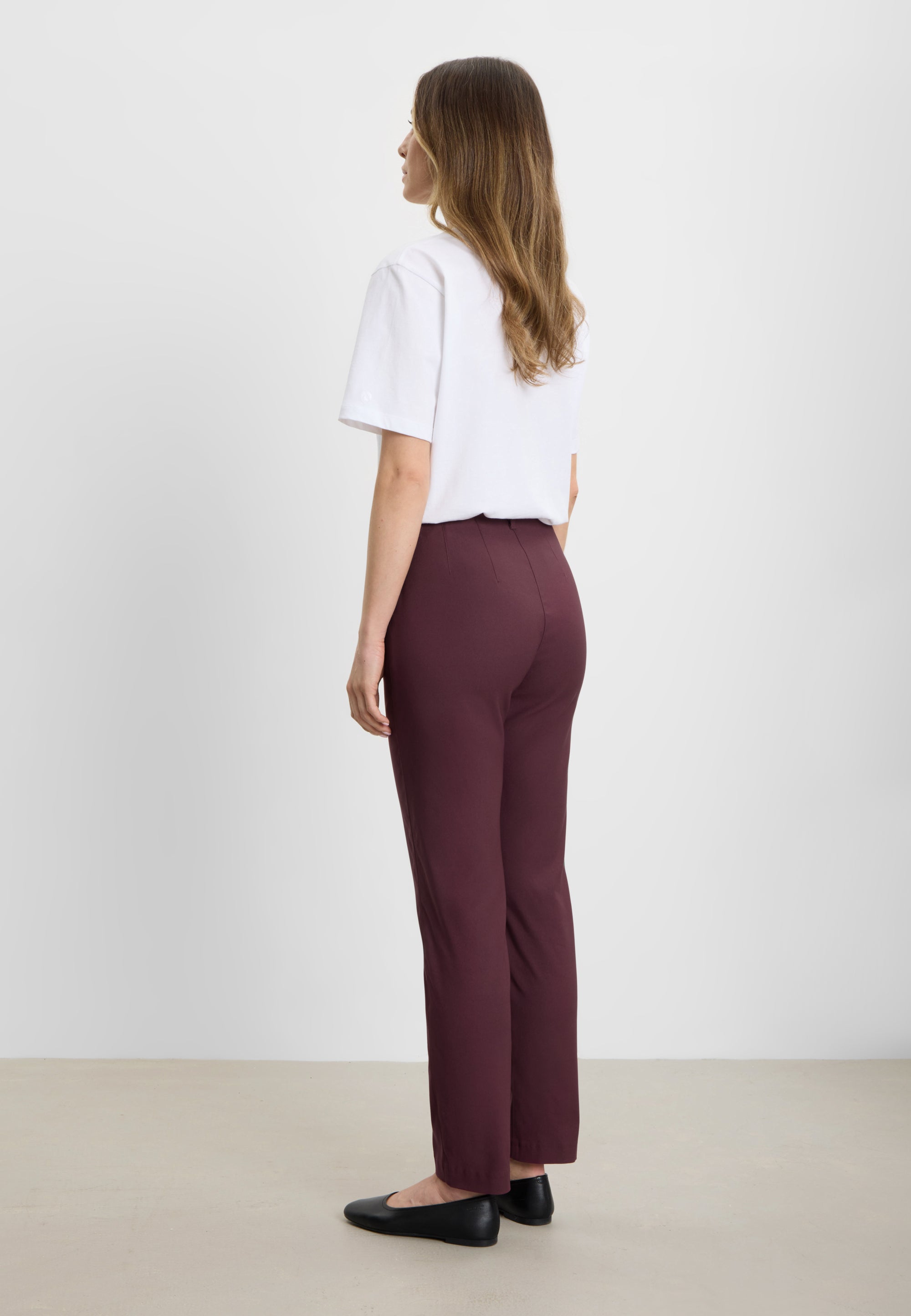 LAURIE womens vegan Pants Taylor Regular Short Length Dark Plum