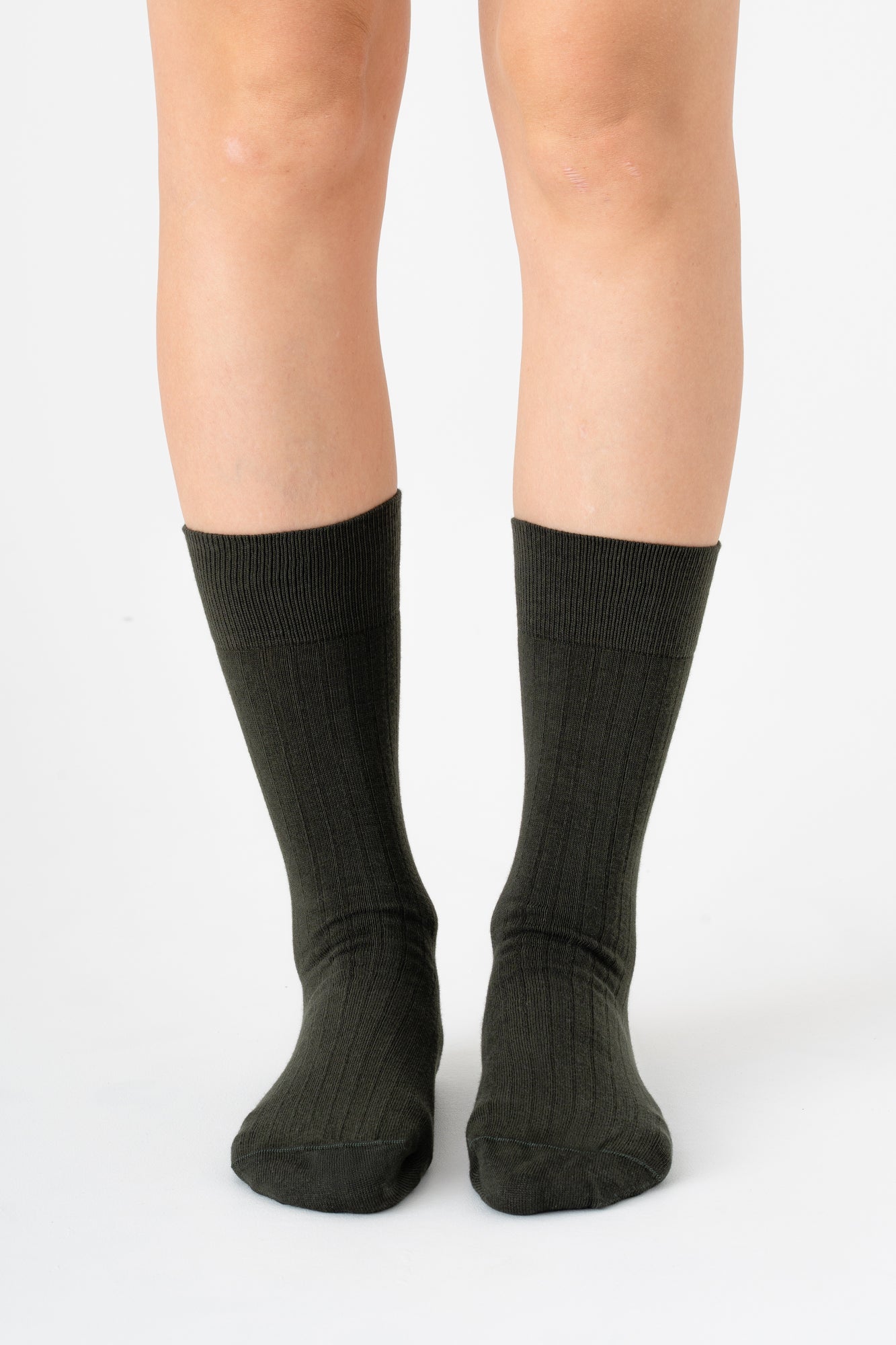 Evermind womens vegan Multipack 6x Socks Business Olive Brown