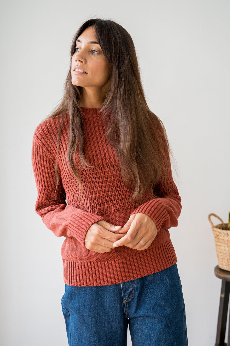 TWOTHIRDS Damen vegan Pullover Jomfruene Rouge
