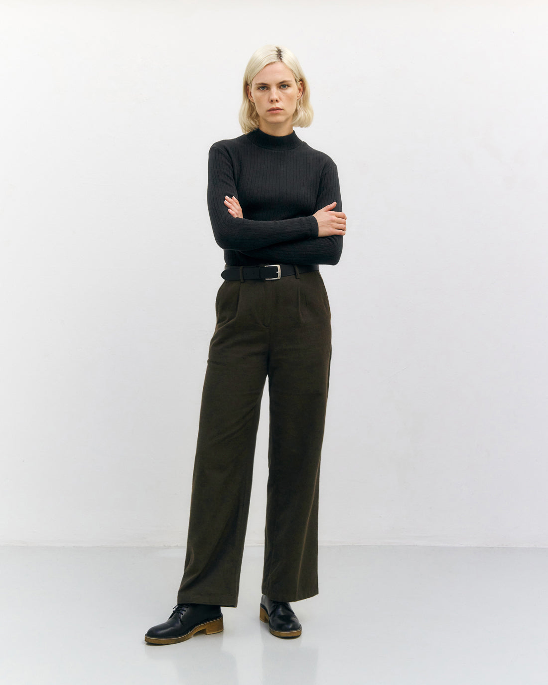 Rotholz womens vegan Longsleeve Mockneck Black