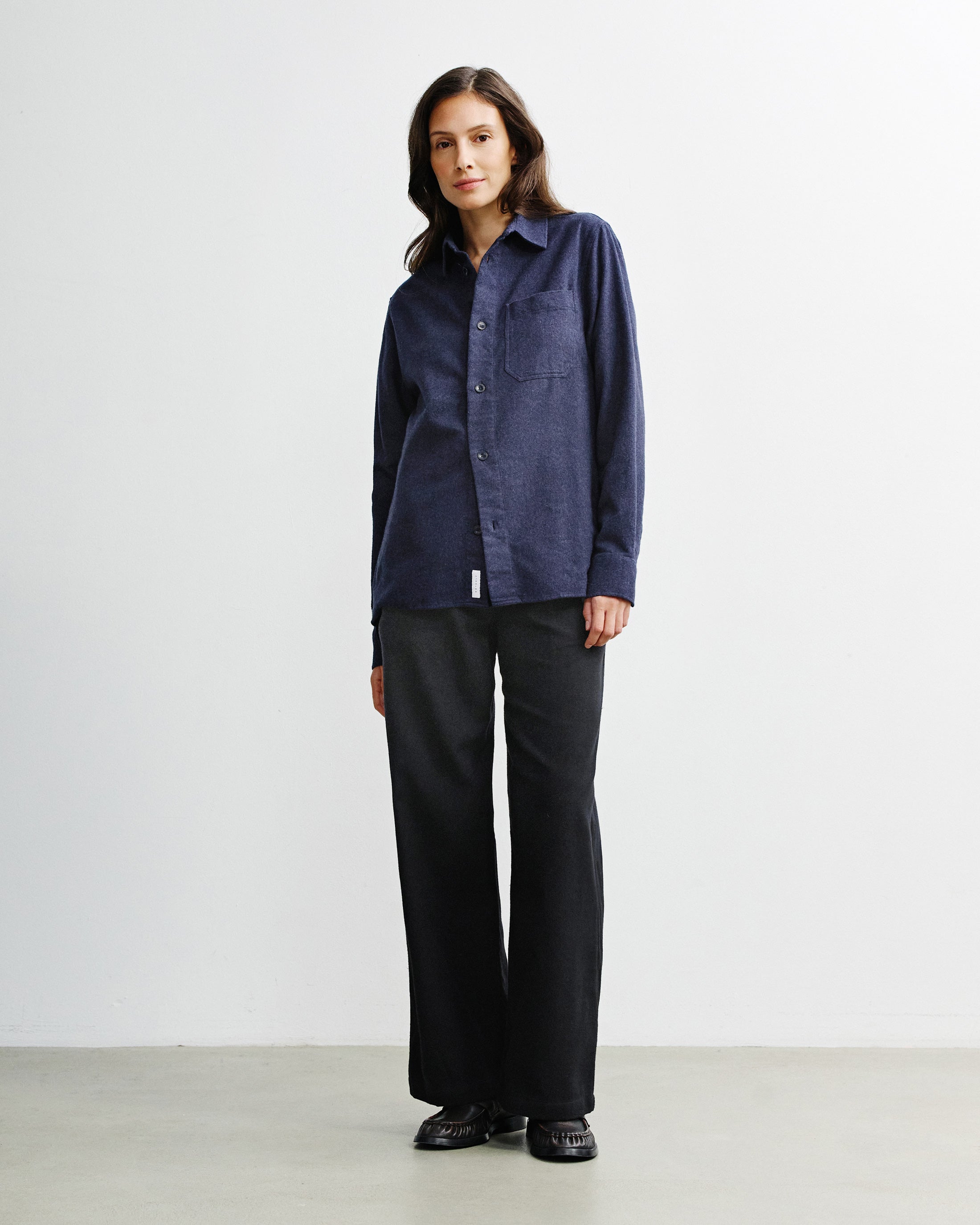 Rotholz womens vegan Shirt Flannel Dark Blue