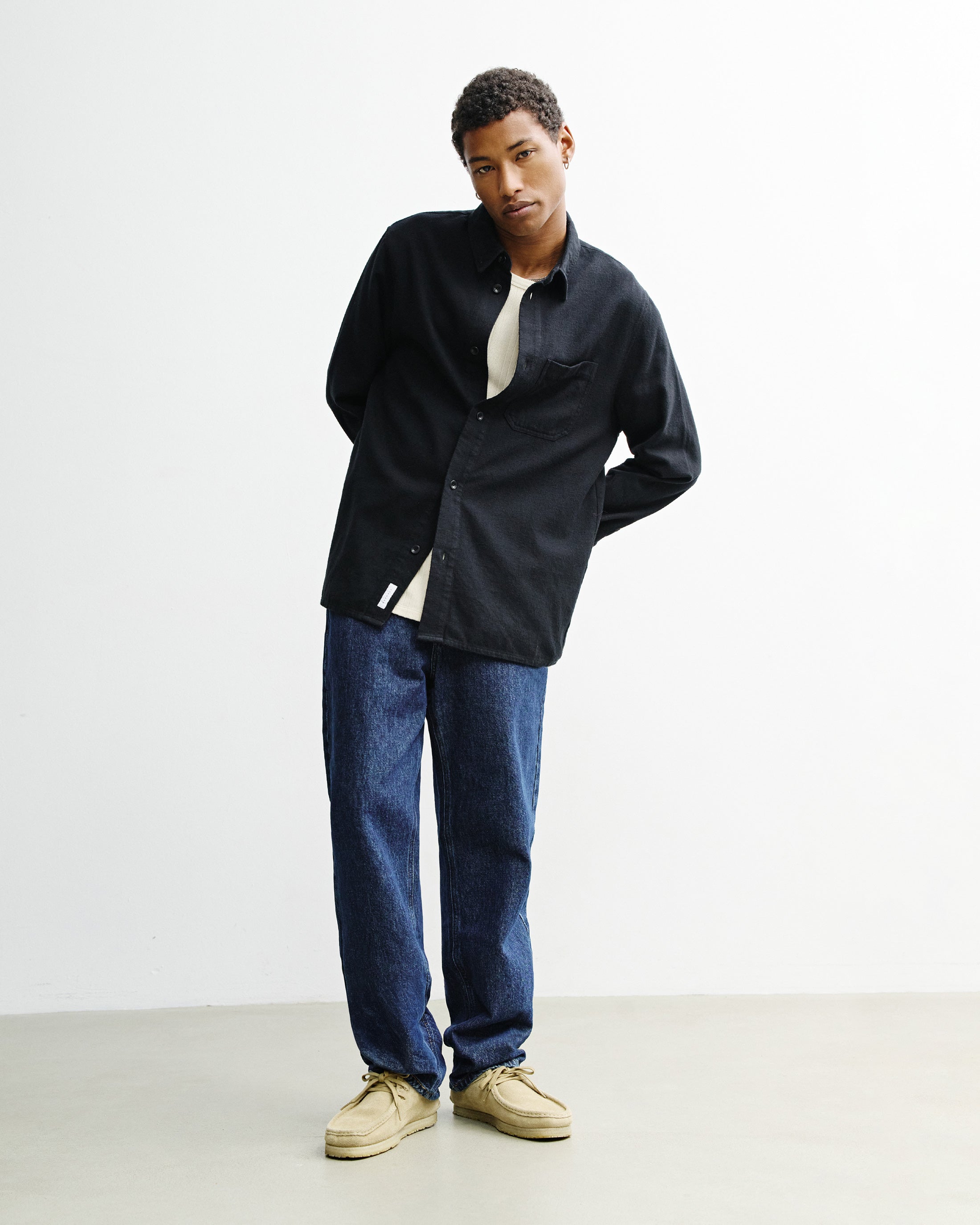 Rotholz men vegan Shirt Flannel Black