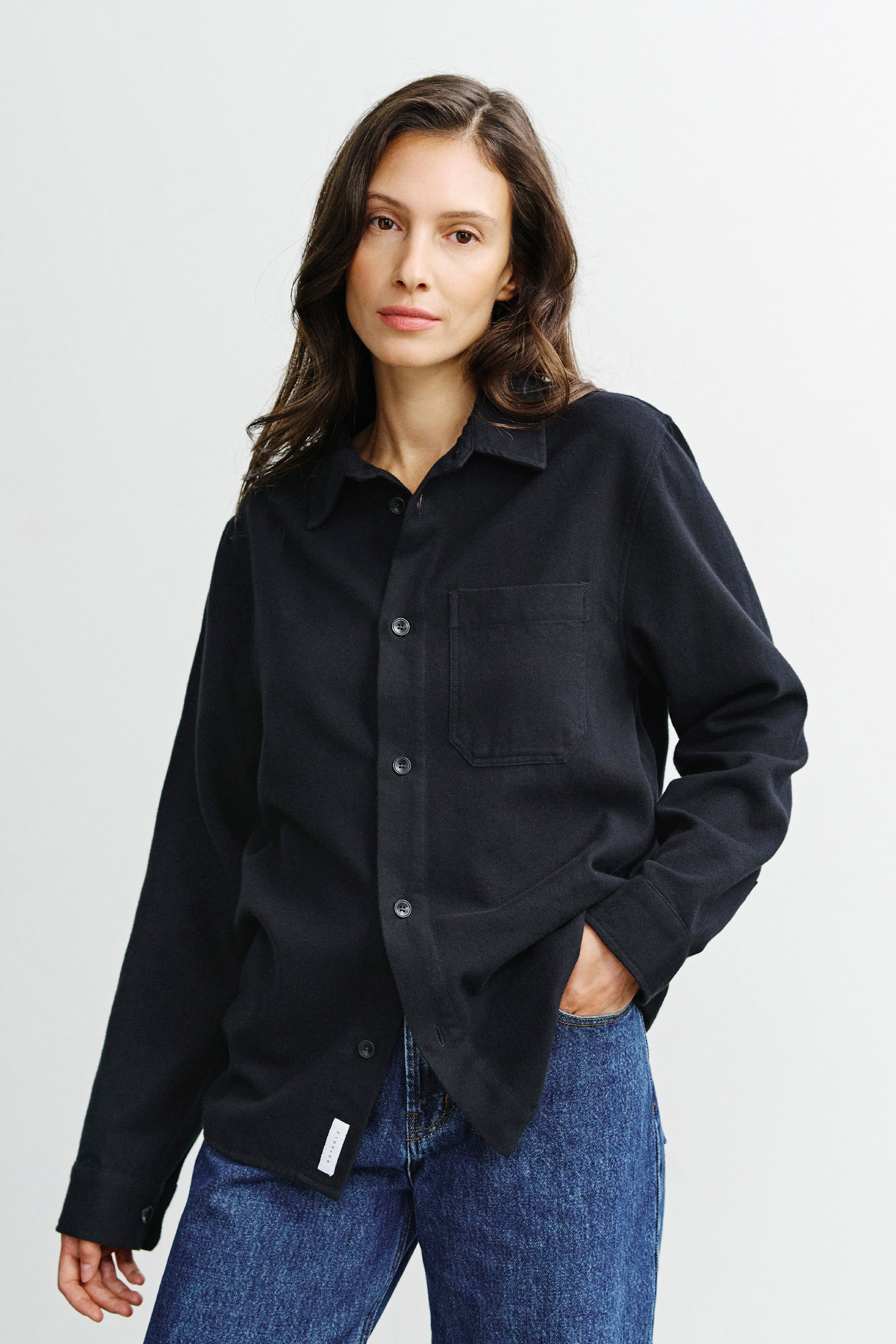 Rotholz womens vegan Shirt Flannel Black