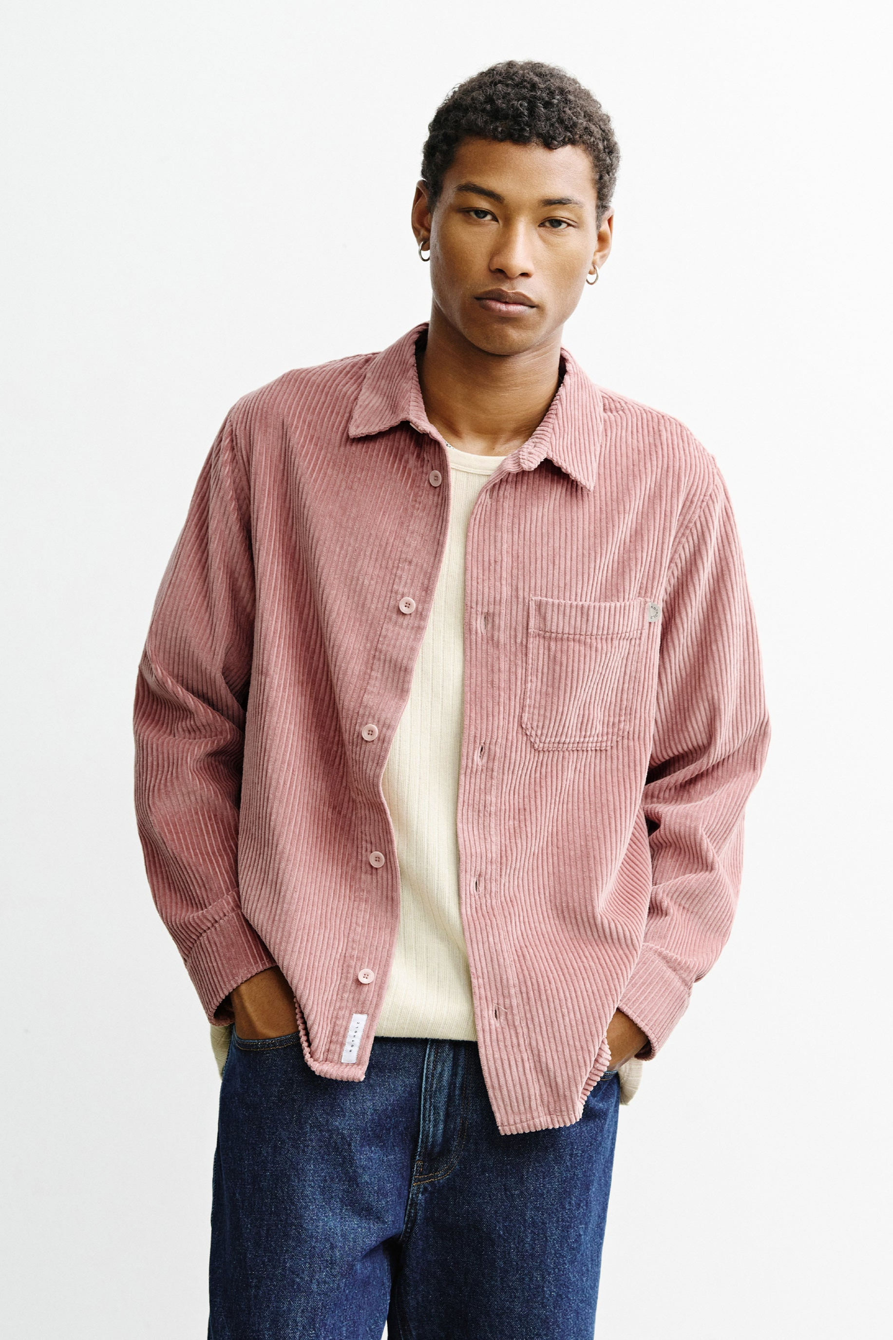 Rotholz Herren vegan Hemd Aus Cord Rosa