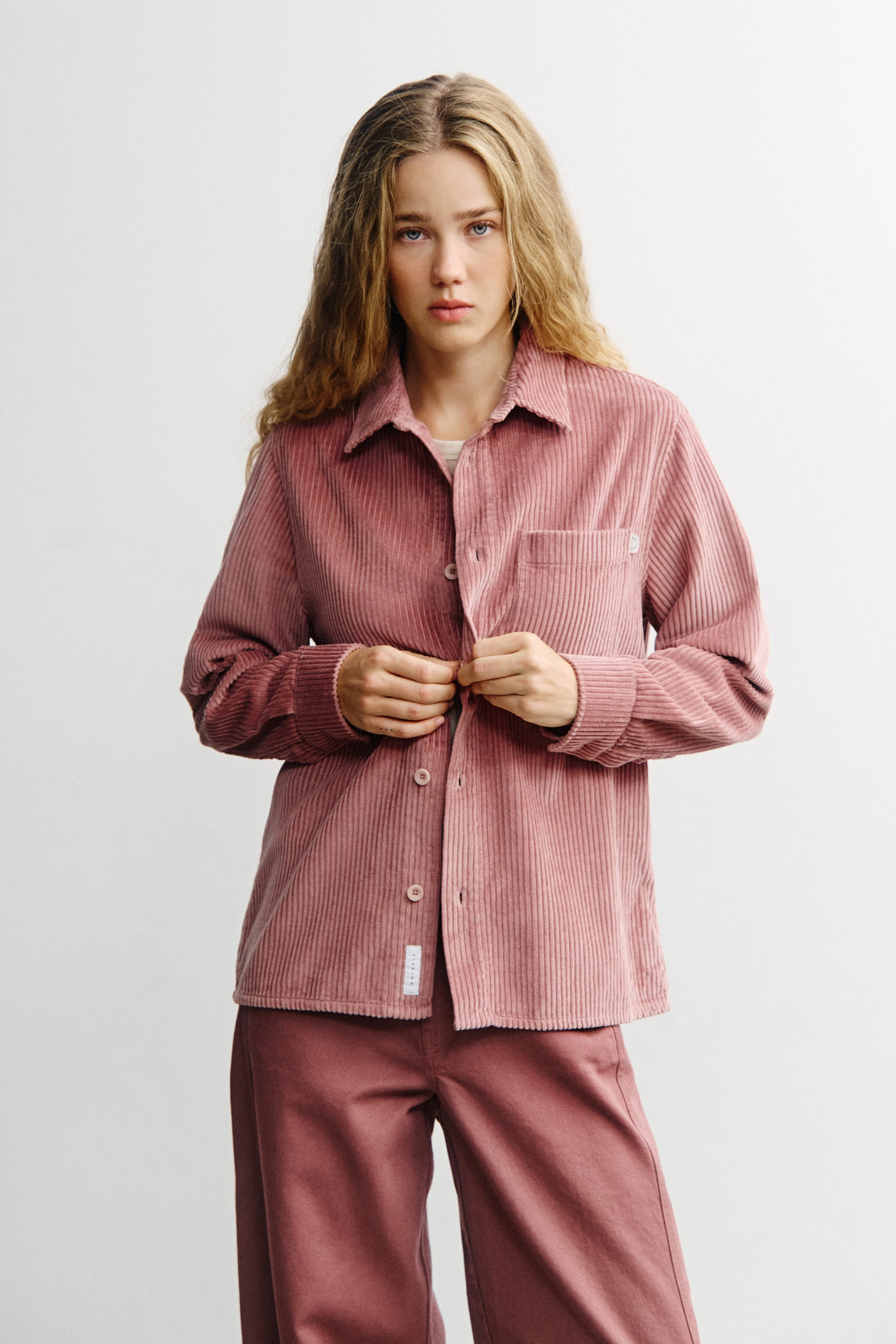 Rotholz Damen vegan Hemd Aus Cord Rosa