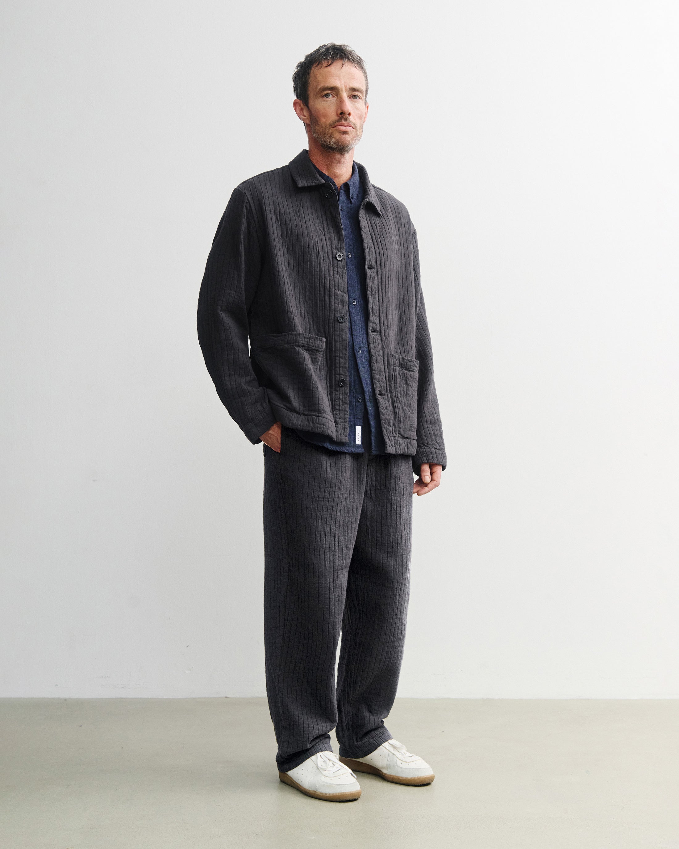 Rotholz men vegan Jacket Workwear Ribbed Anthracite