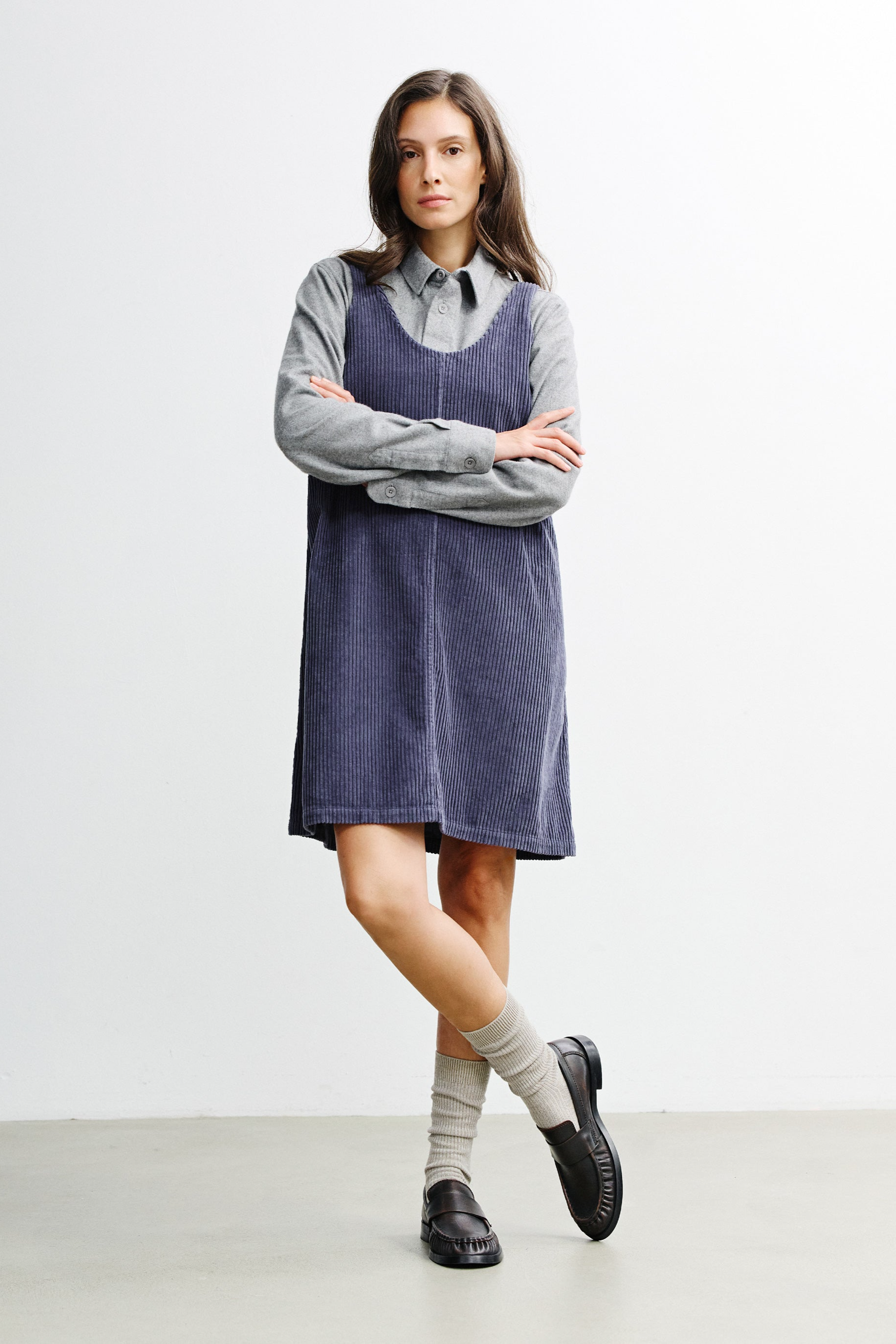 Rotholz Damen vegan Kordrock Aschblau