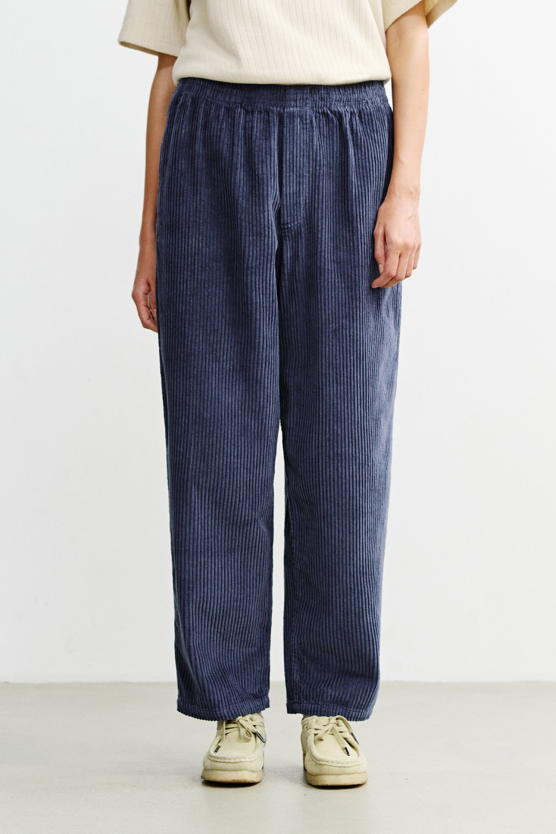 Rotholz Damen vegan Hose Mit Weitem Bein Cord Blau