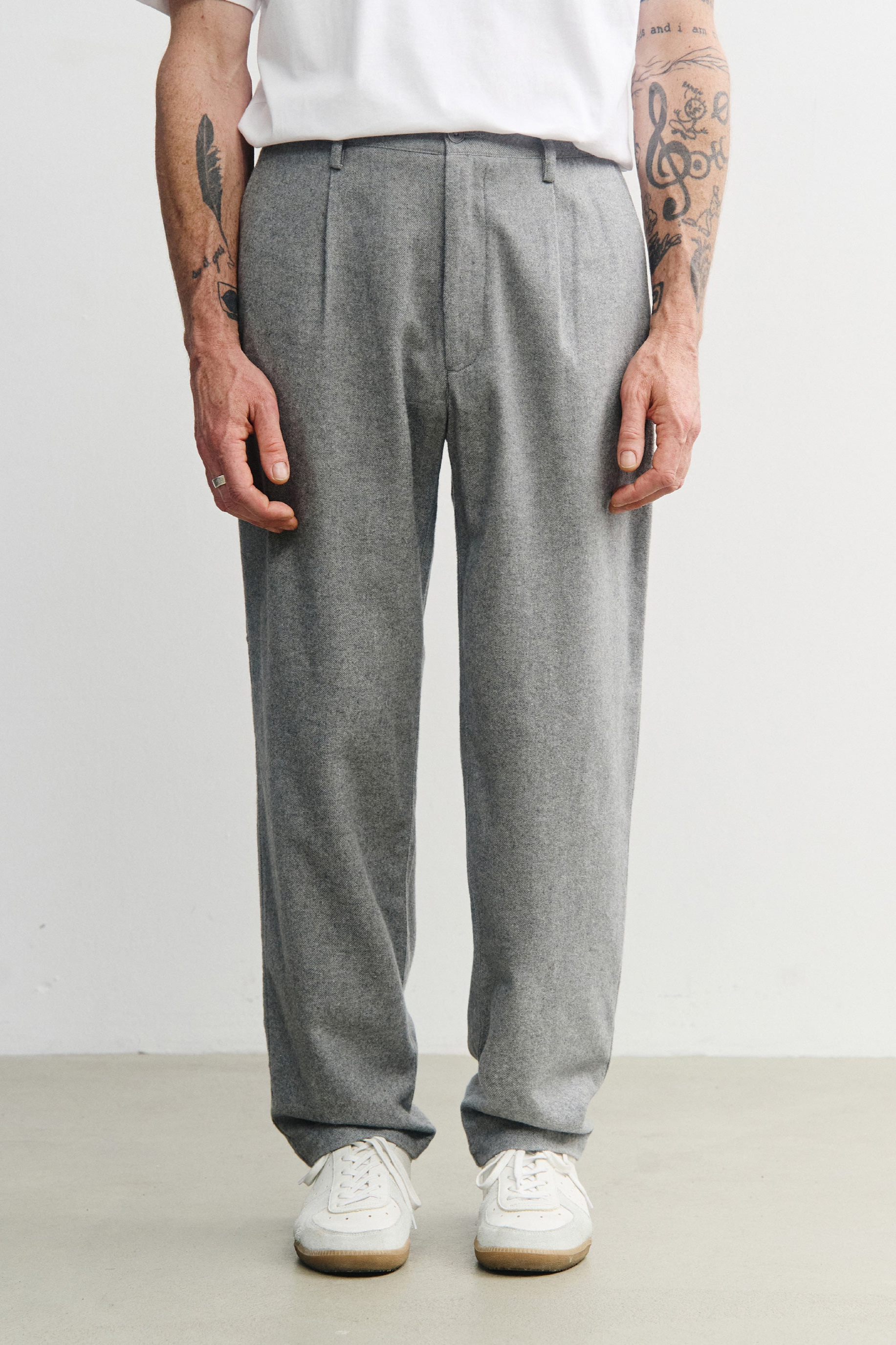 Rotholz Herren vegan Alltags-Flanellhose Hellgrau
