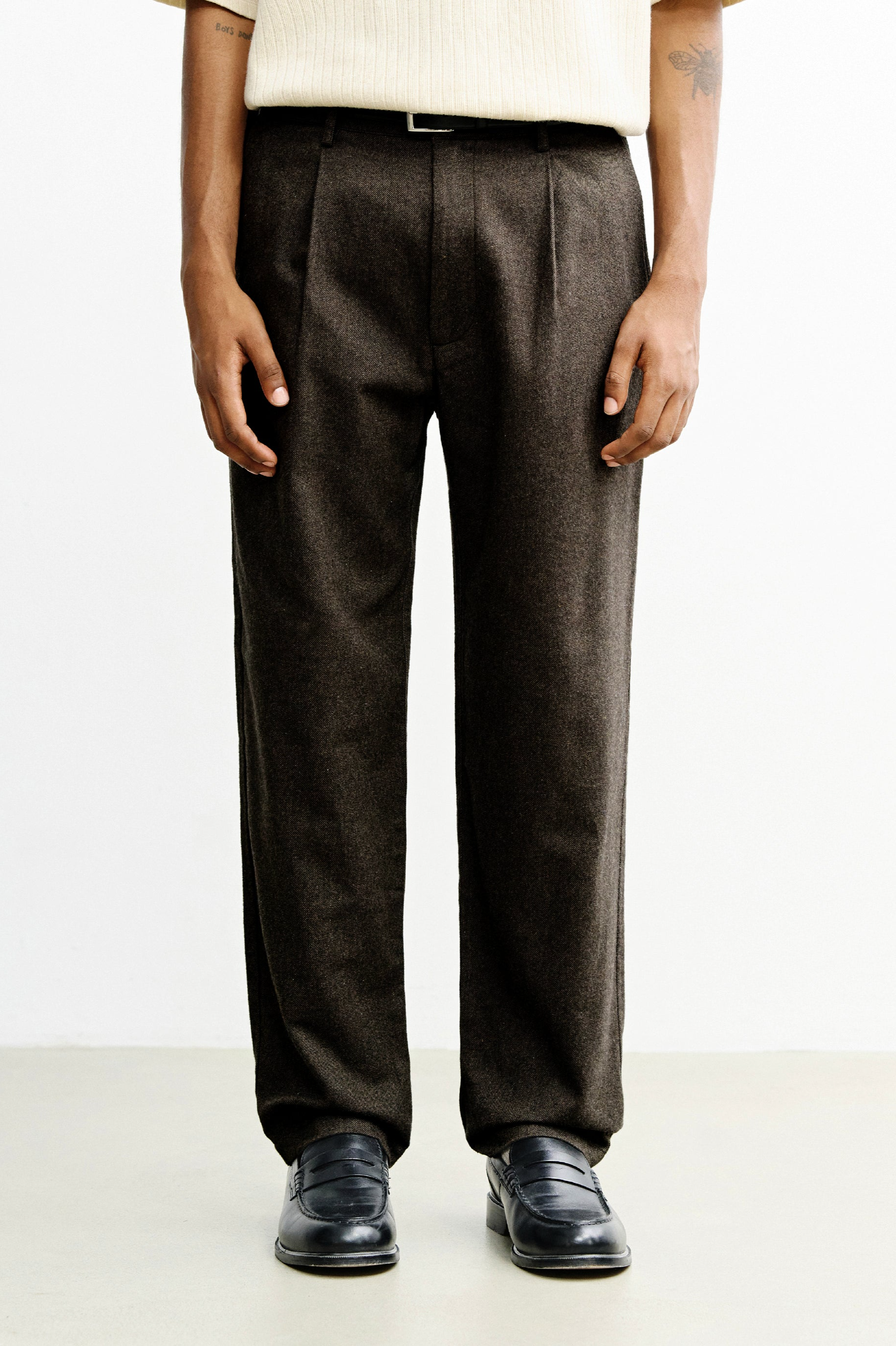 Rotholz Herren vegan Alltags-Hose Aus Flanell Braun