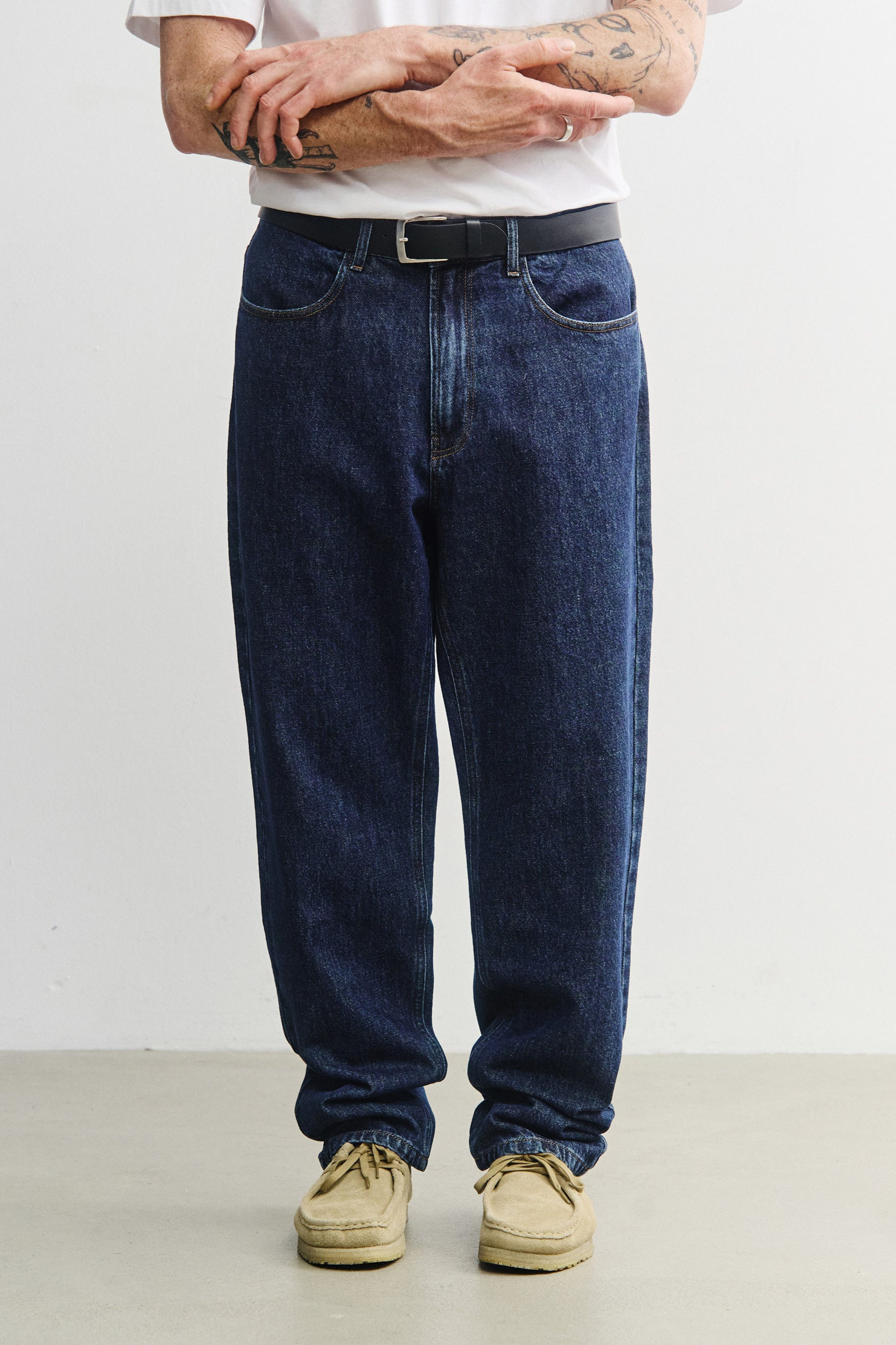 Rotholz Herren vegan Jeans Mit Geradem Bein Dunkelblau