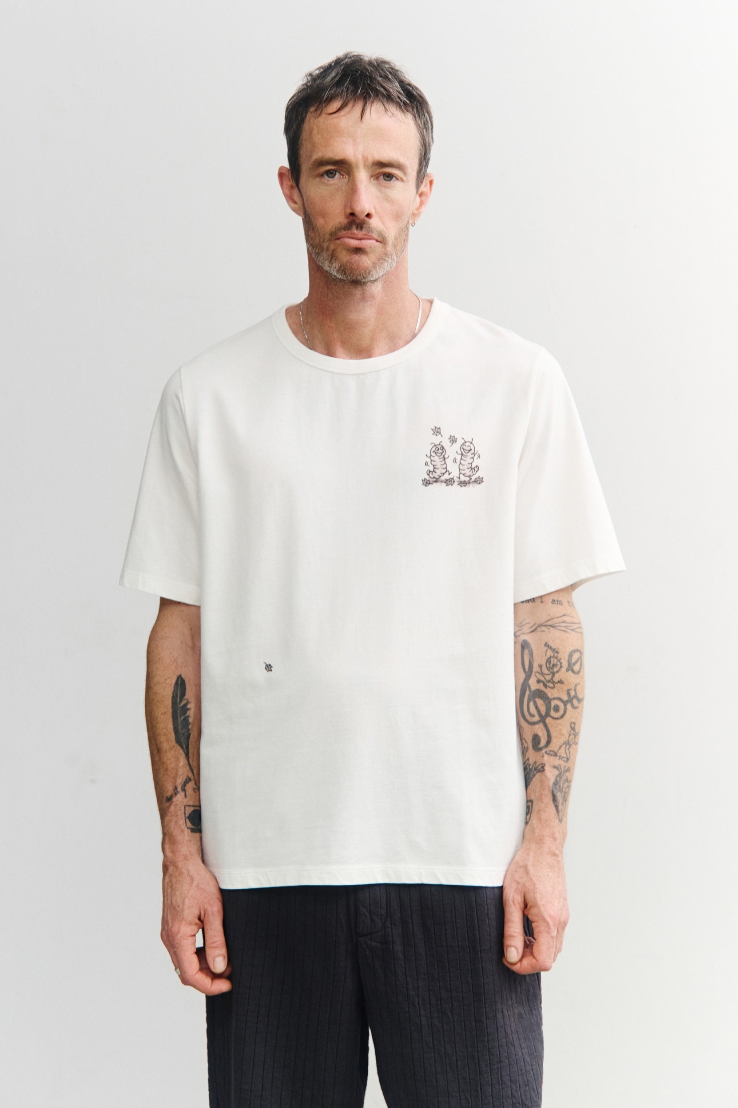 Rotholz Herren vegan T-Shirt Caterpillar Wei&Atilde;Ÿ