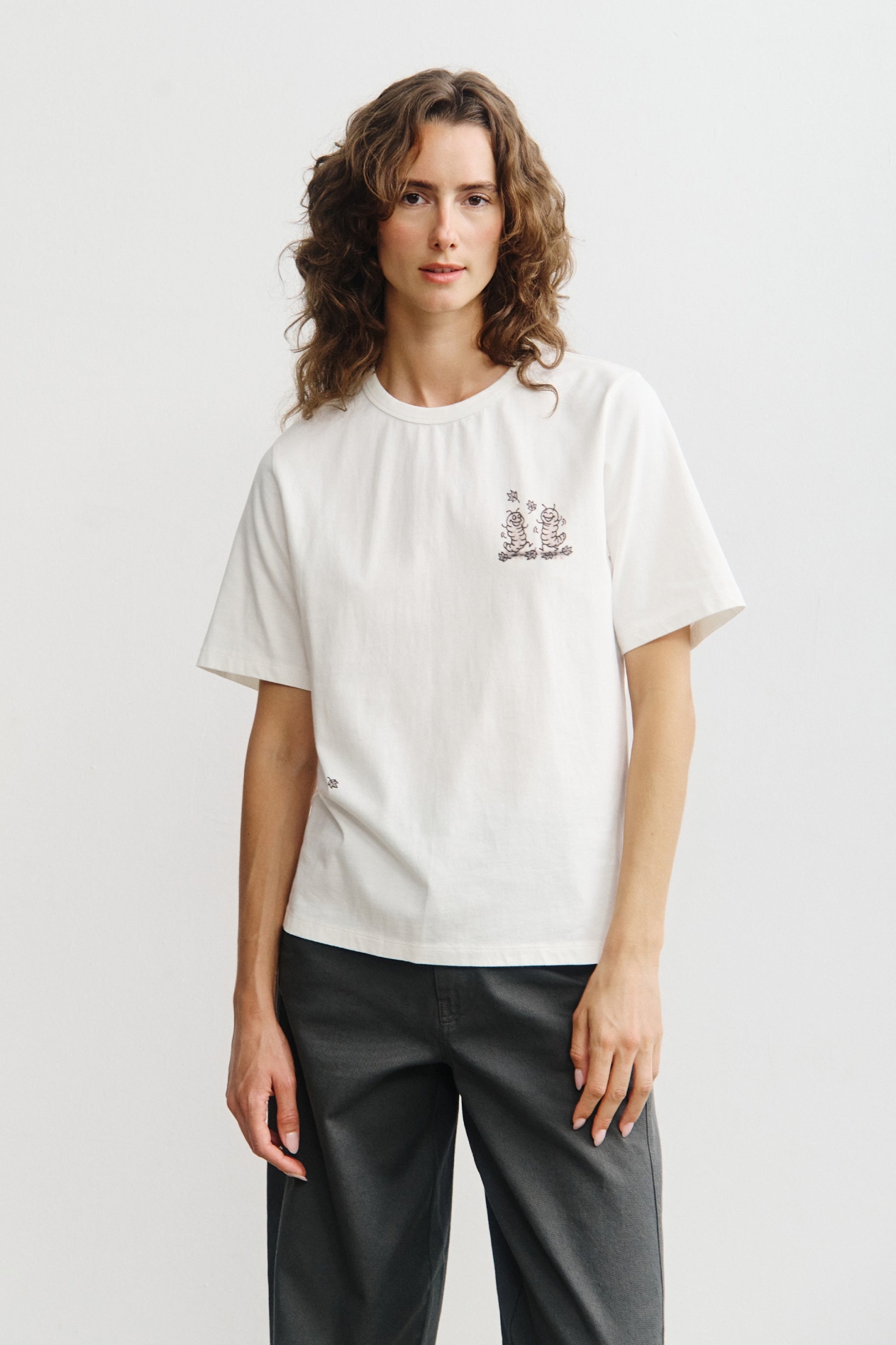 Rotholz Damen vegan T-Shirt Caterpillar Wei&Atilde;Ÿ