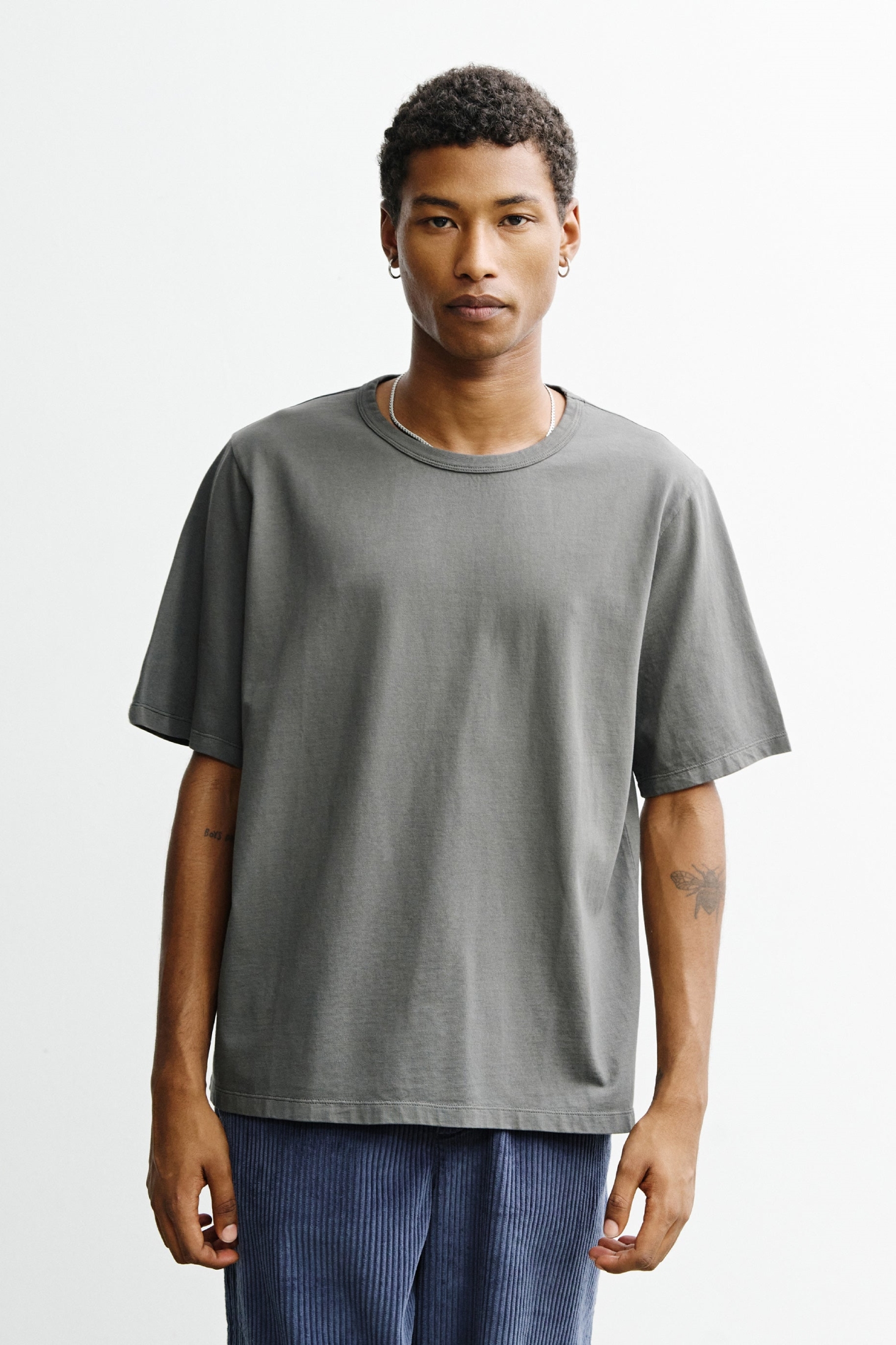 Rotholz Herren vegan T-Shirt Aus Piqu&Atilde;&copy; Grau