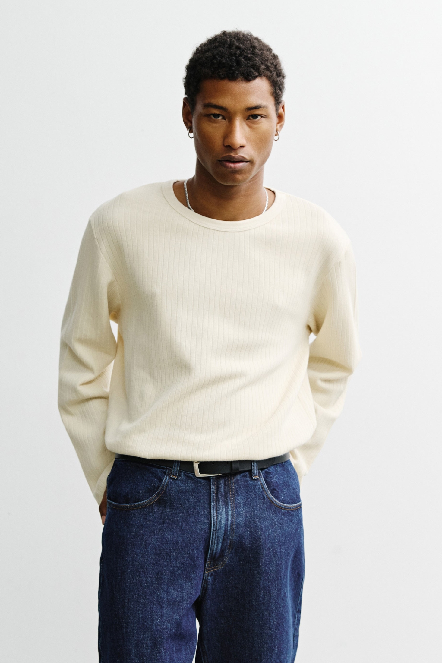 Rotholz men vegan Longsleeve Oversized Cream