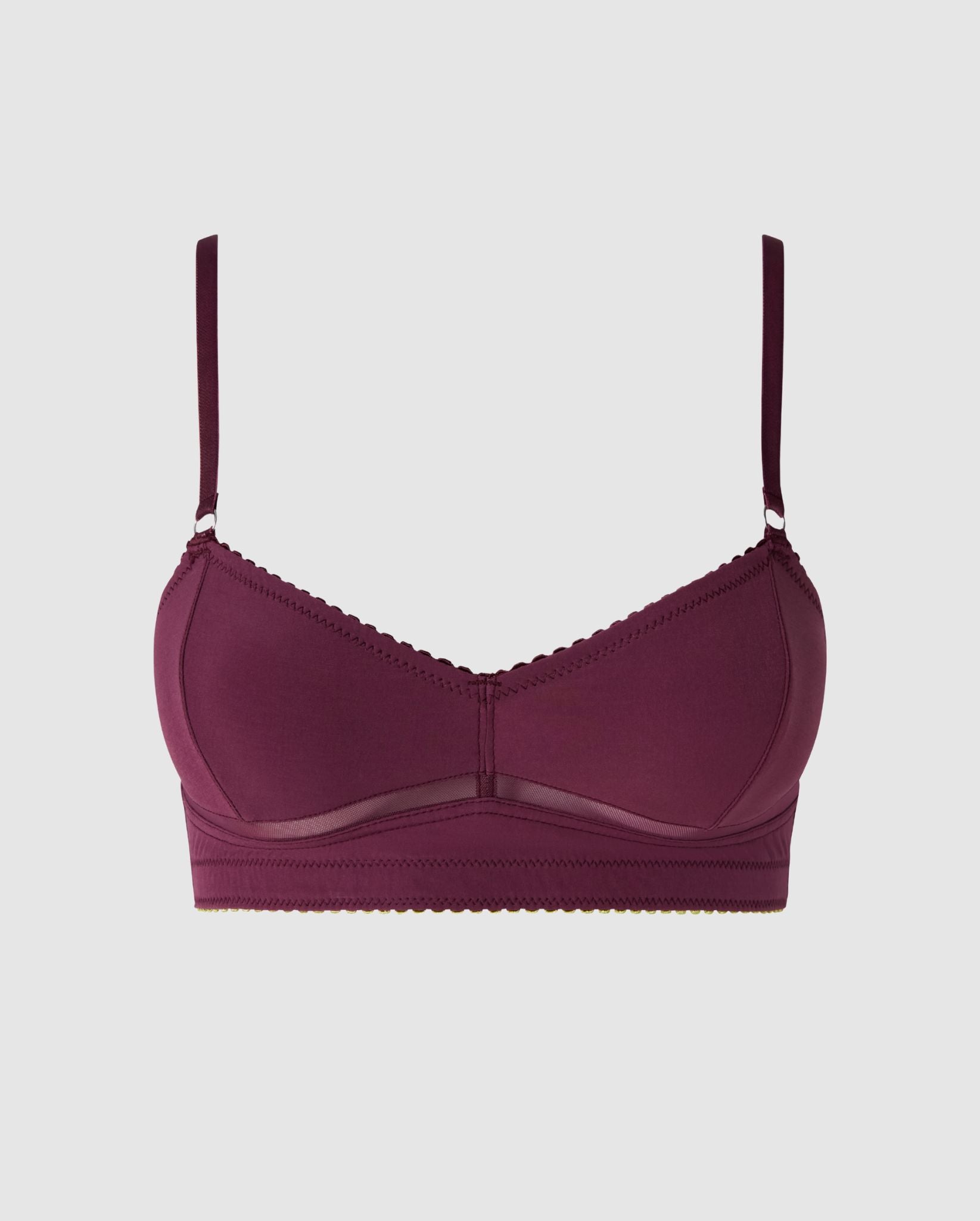 Understatement womens vegan Bra Opaque Mesh Balconette Cherry