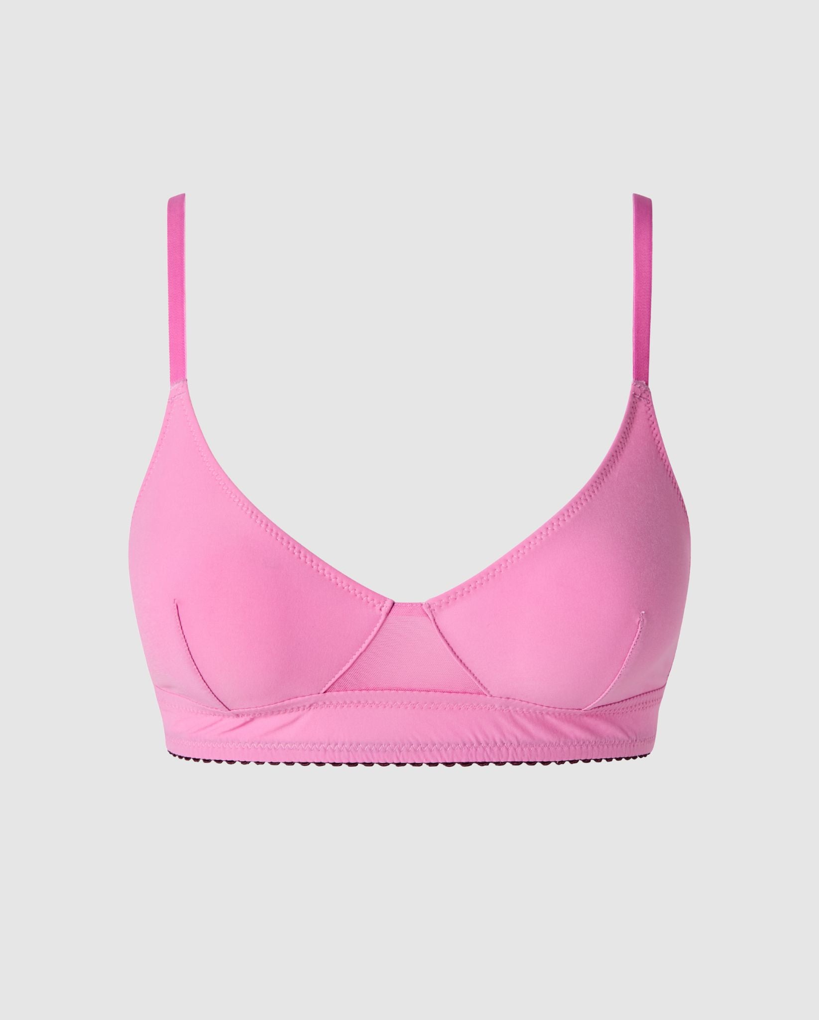 Understatement womens vegan Bralette Triangle Scoop Opaque Candy Pink
