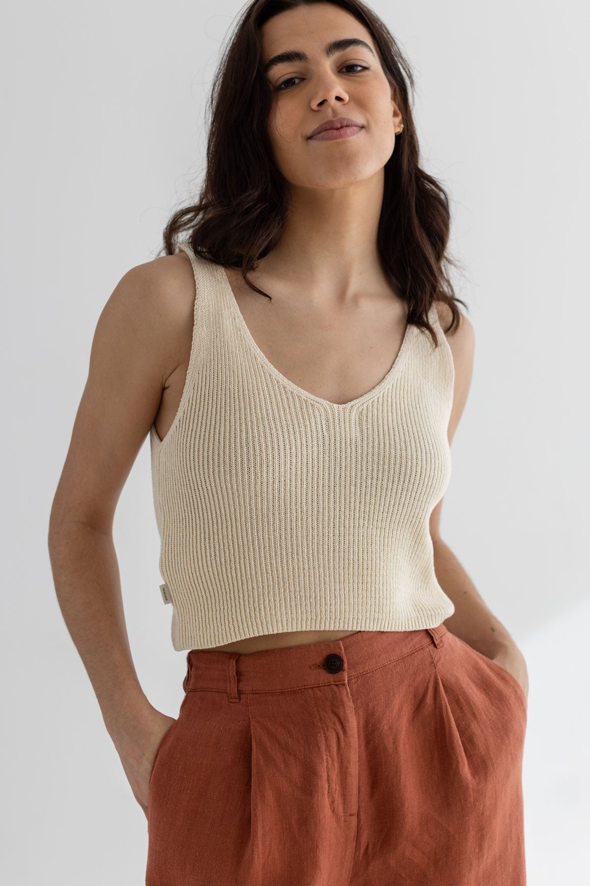 TWOTHIRDS Damen vegan Top Makawao Ecru