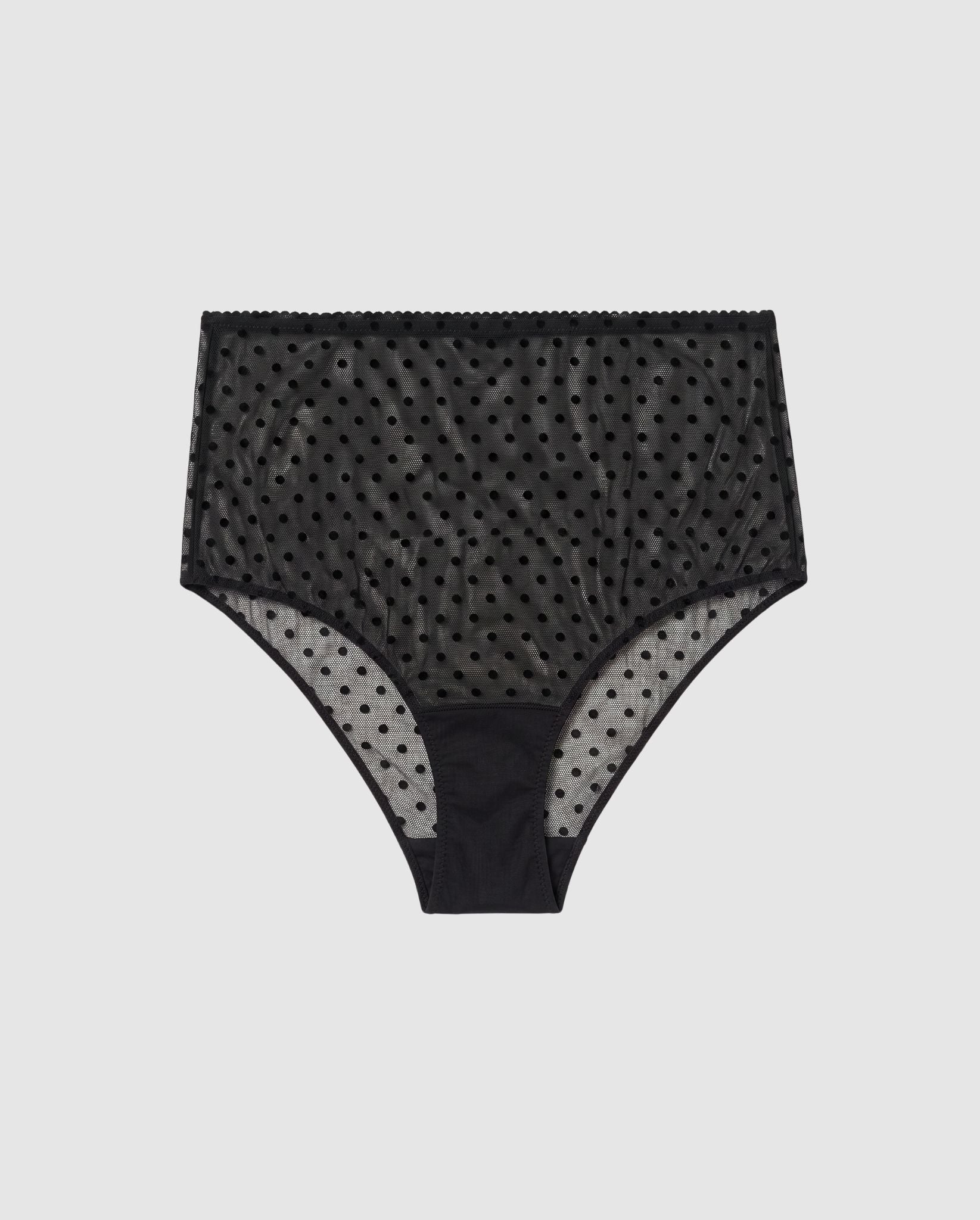 Understatement womens vegan Briefs Mesh Highwaist Black Dots
