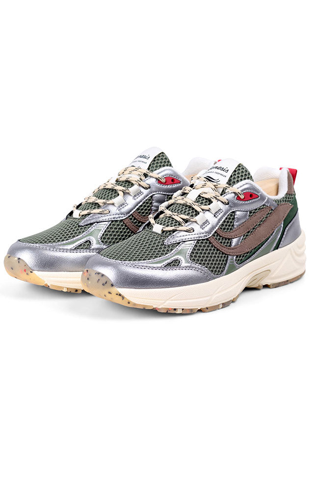 Genesis womens vegan Sneakers G-Eco 99 Spotted Sole Silver/ Olive