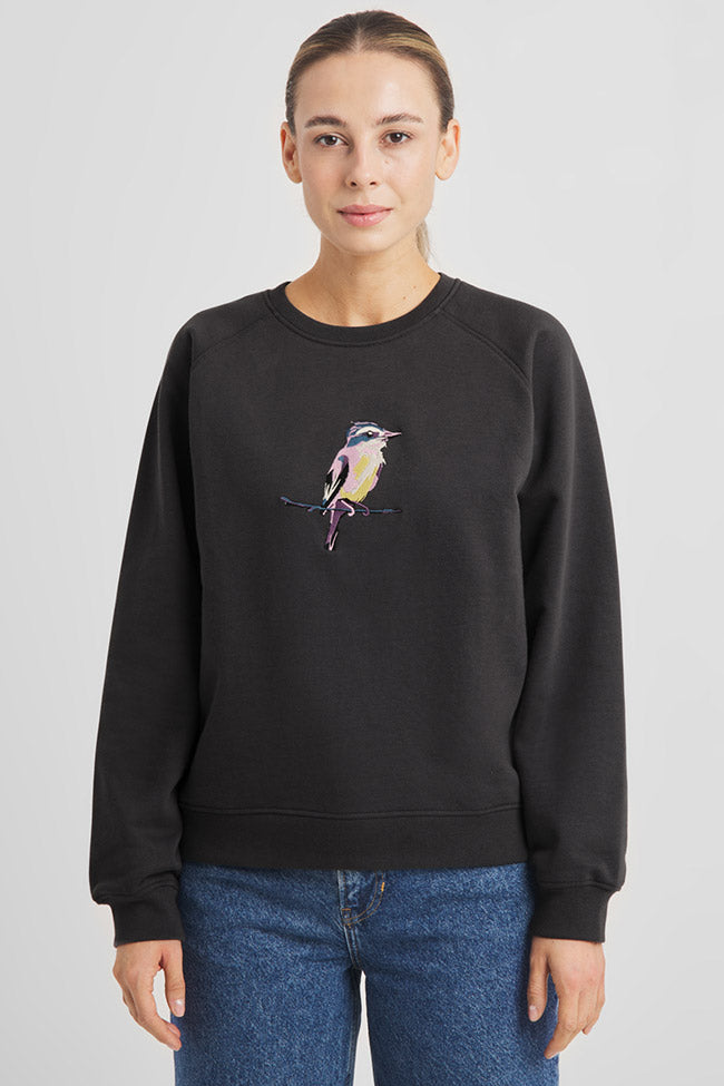 Dedicated Damen vegan Pullover Ystad Painted Bird In Grau